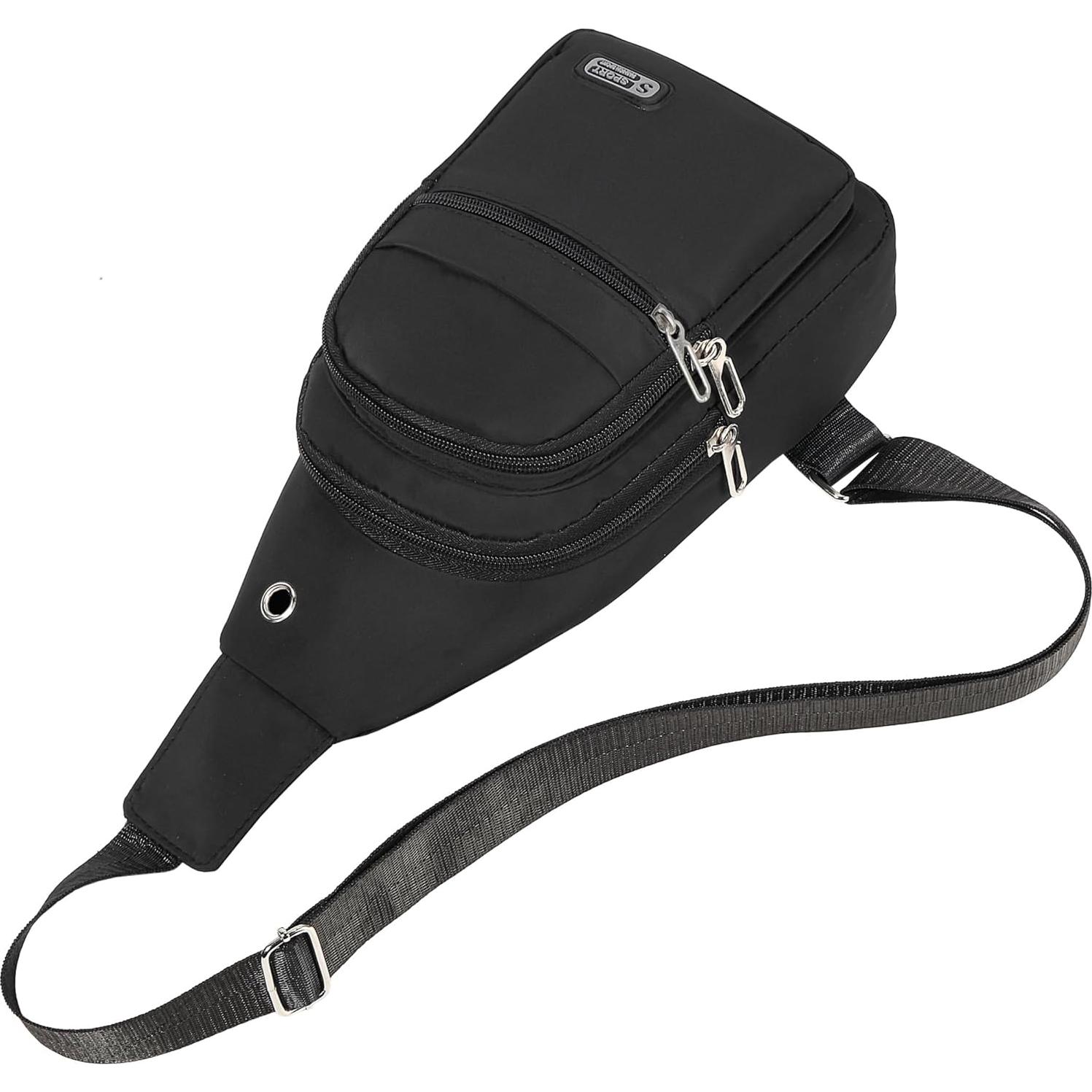 Mochila Sling Bandolera Unisex Banelu Negra 28.4x15.5x8.1 cm