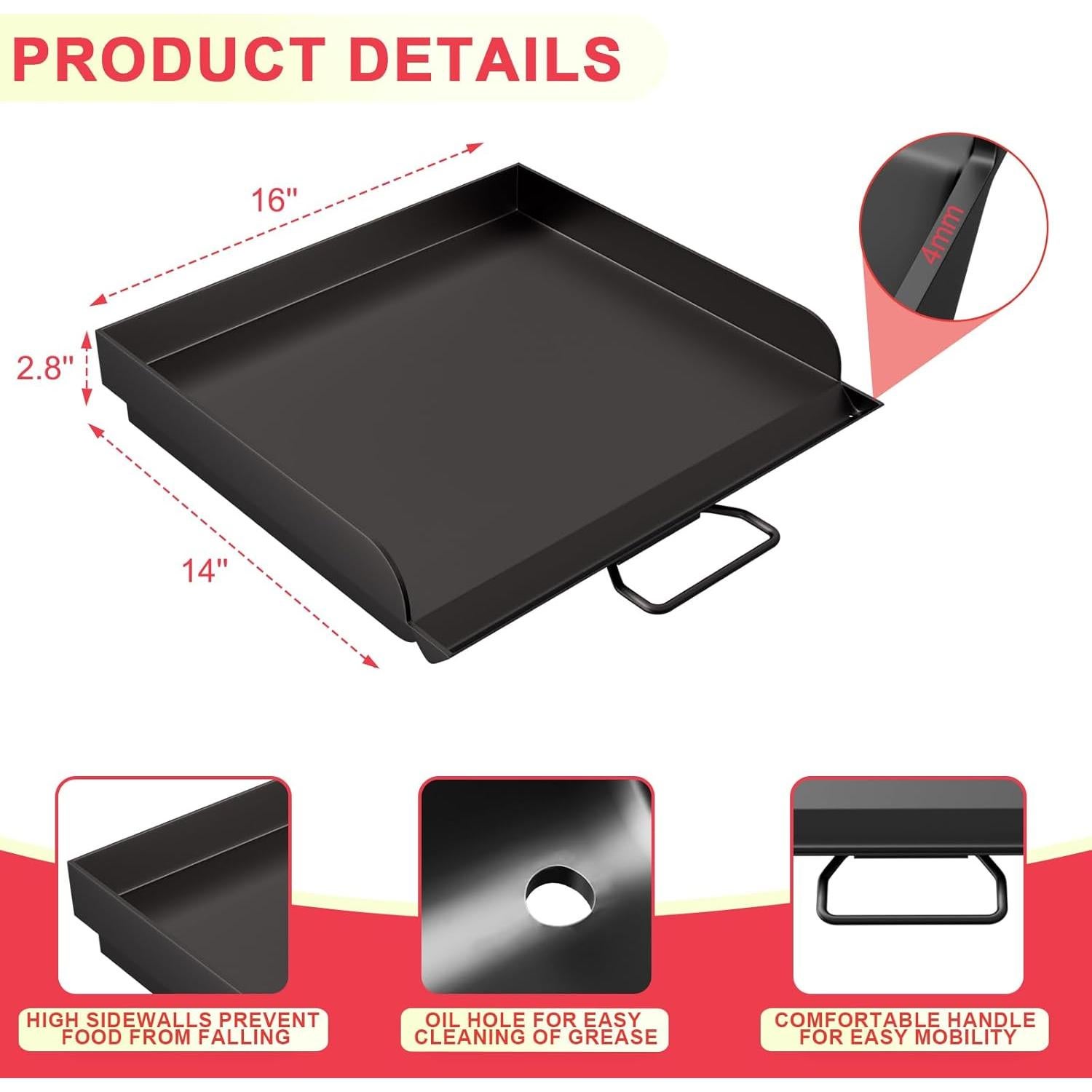 Sartén Plancha DcYourHome 40.64 cm x 35.56 cm para Camp Chef