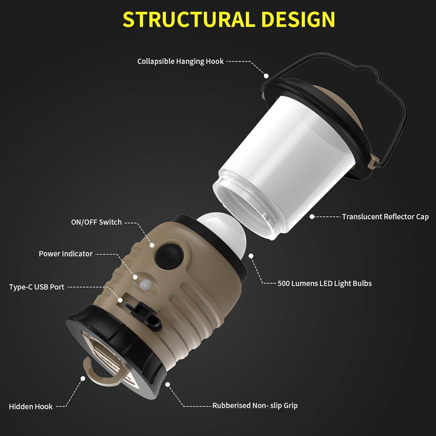 Linterna de Camping Recargable AirHydra L50270 4 Modos 4000mAh
