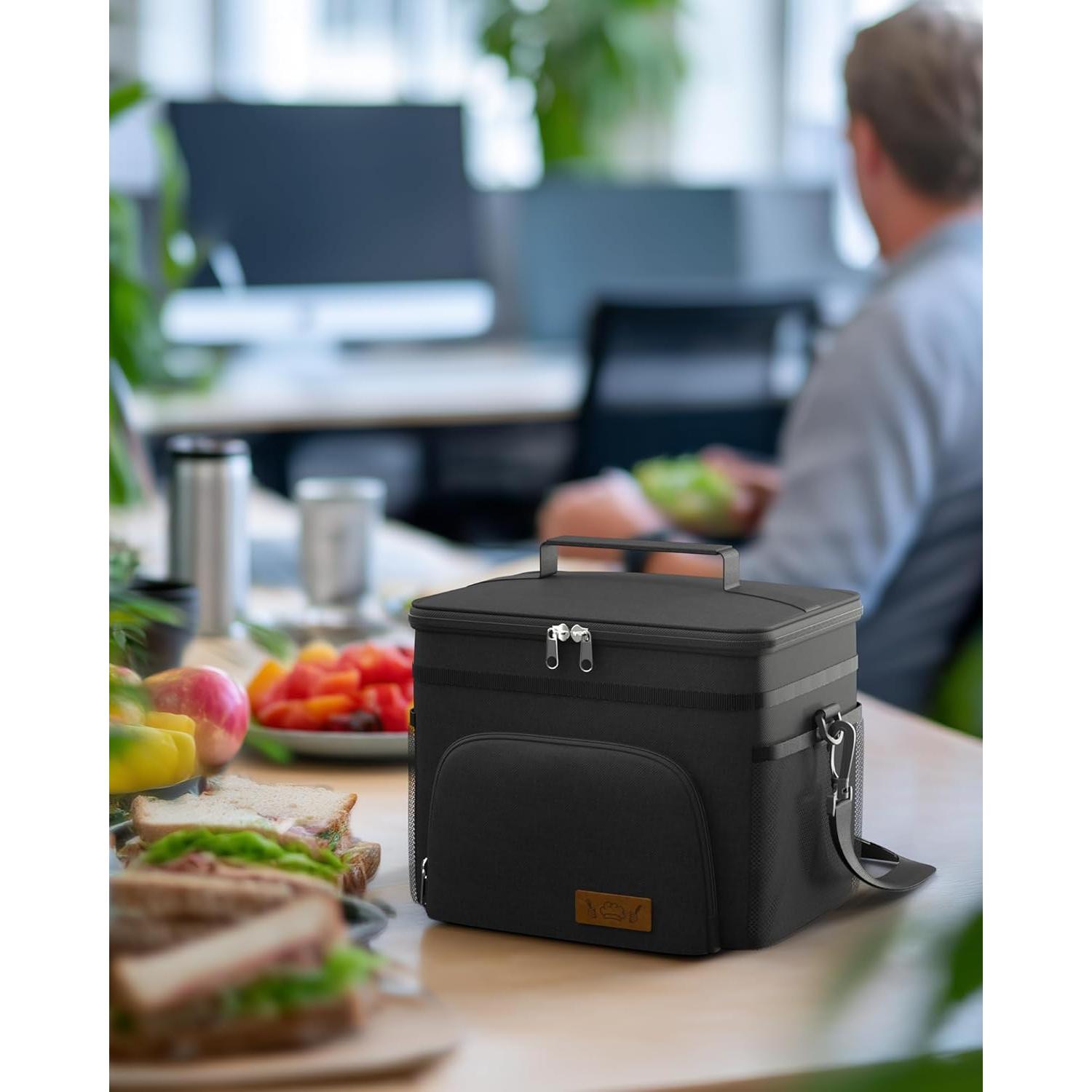 Caja de Almuerzo Aislada HOTOR Negra 8.5L 25.9x17.5x21.6cm