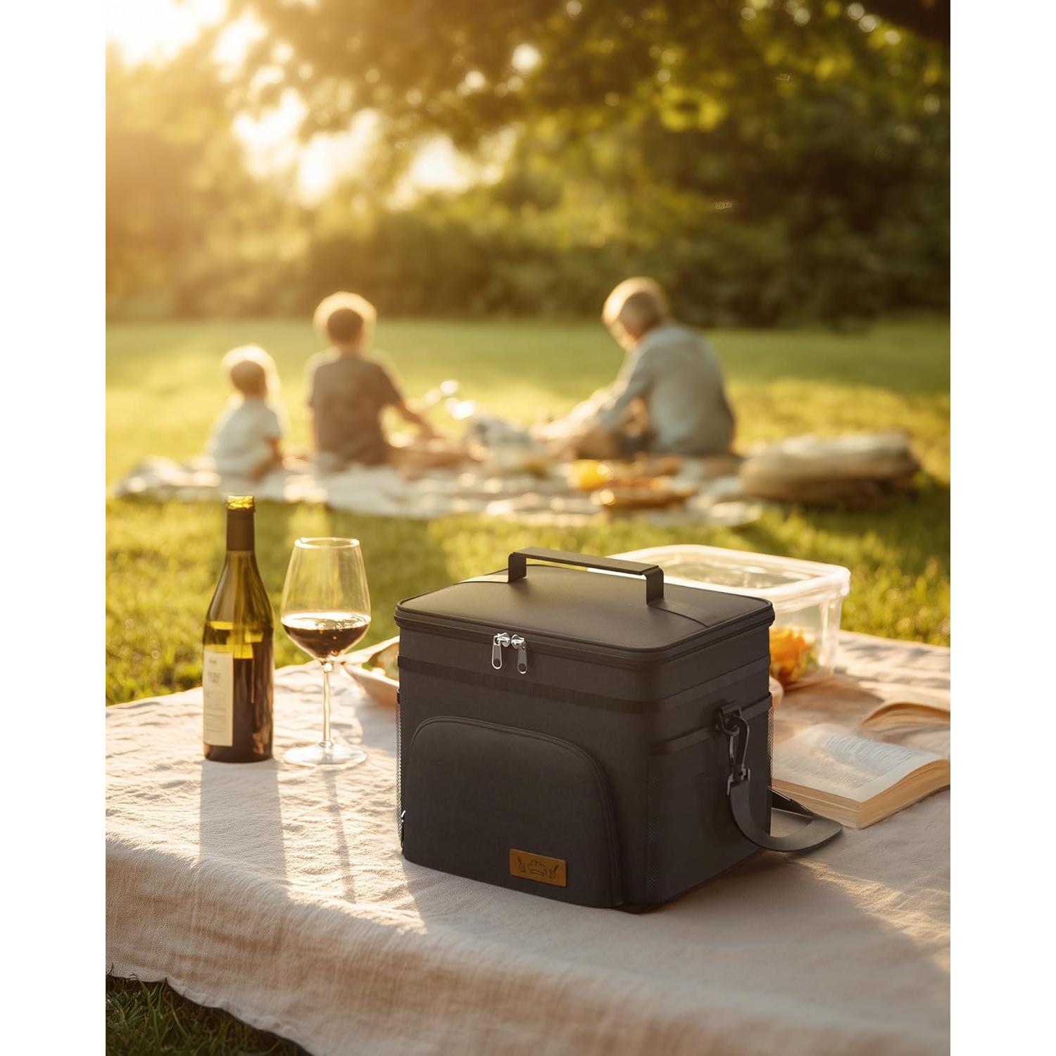 Caja de Almuerzo Aislada HOTOR Negra 8.5L 25.9x17.5x21.6cm