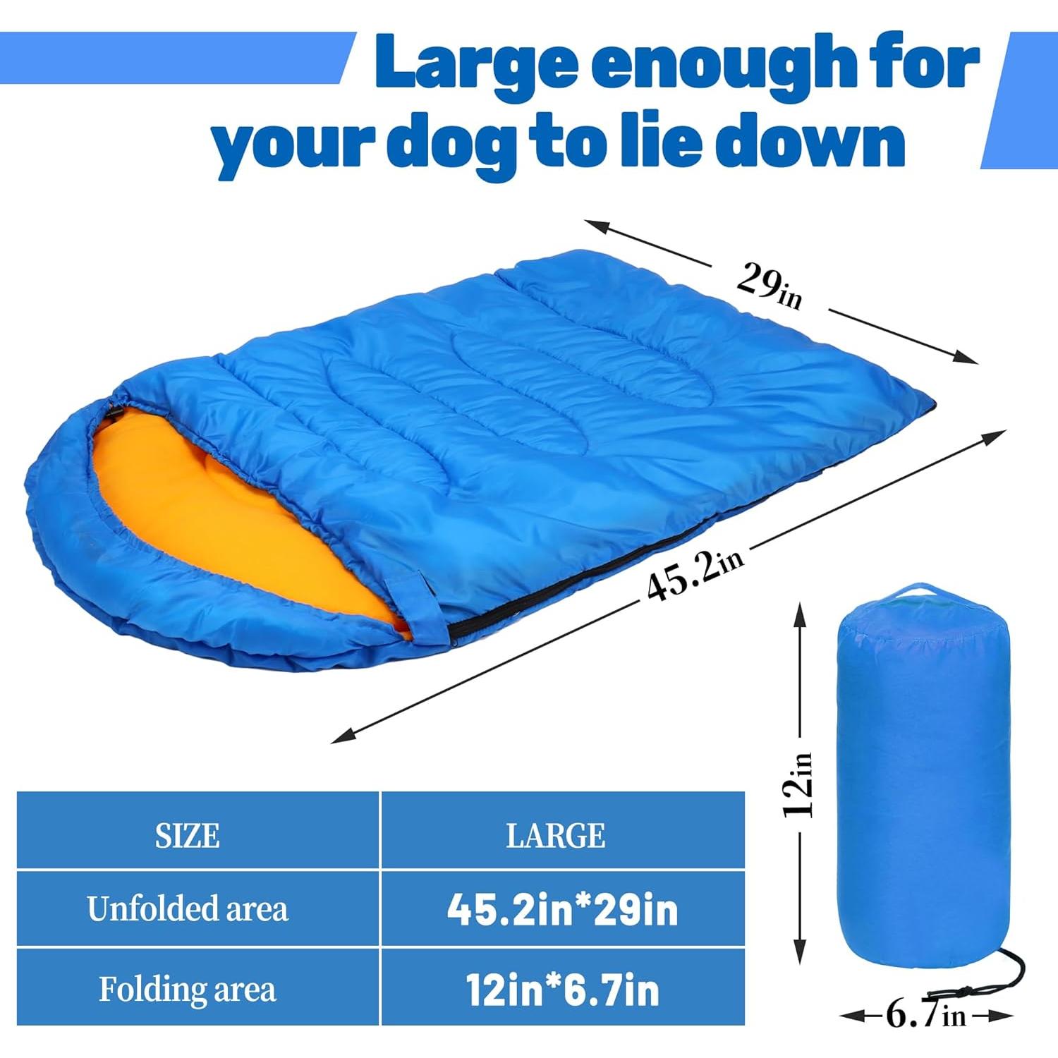 Saco de dormir para perros Lifeunion azul impermeable 114.8x73.7cm