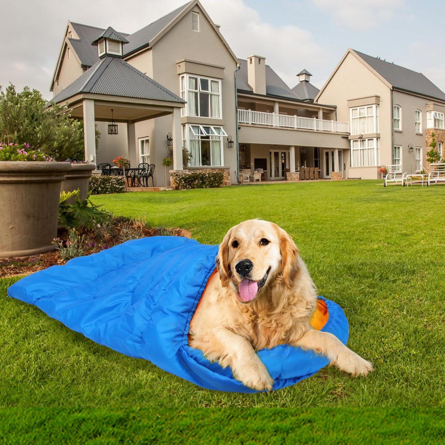 Saco de dormir para perros Lifeunion azul impermeable 114.8x73.7cm