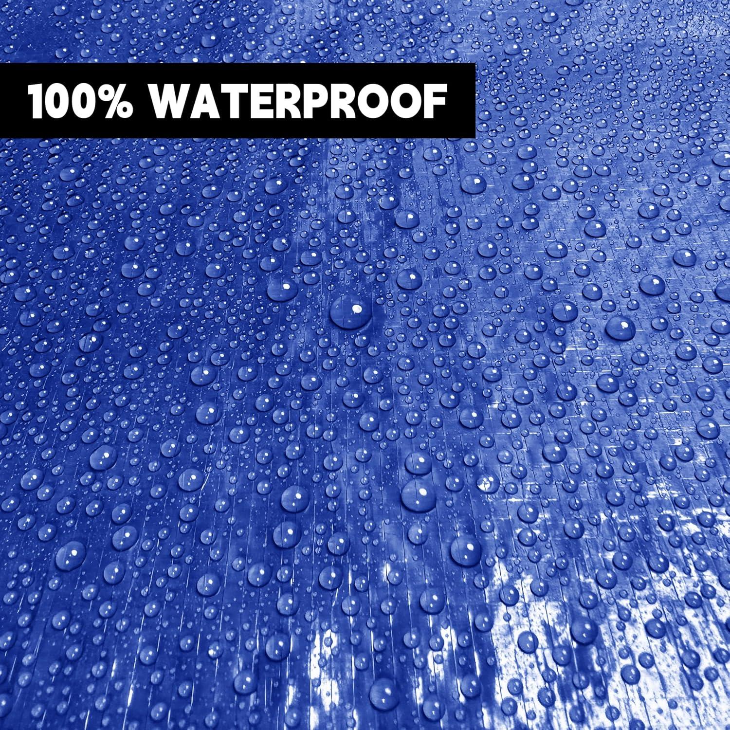 Lona Impermeable MVPNET 5x7 pies Azul 100% Resistente UV