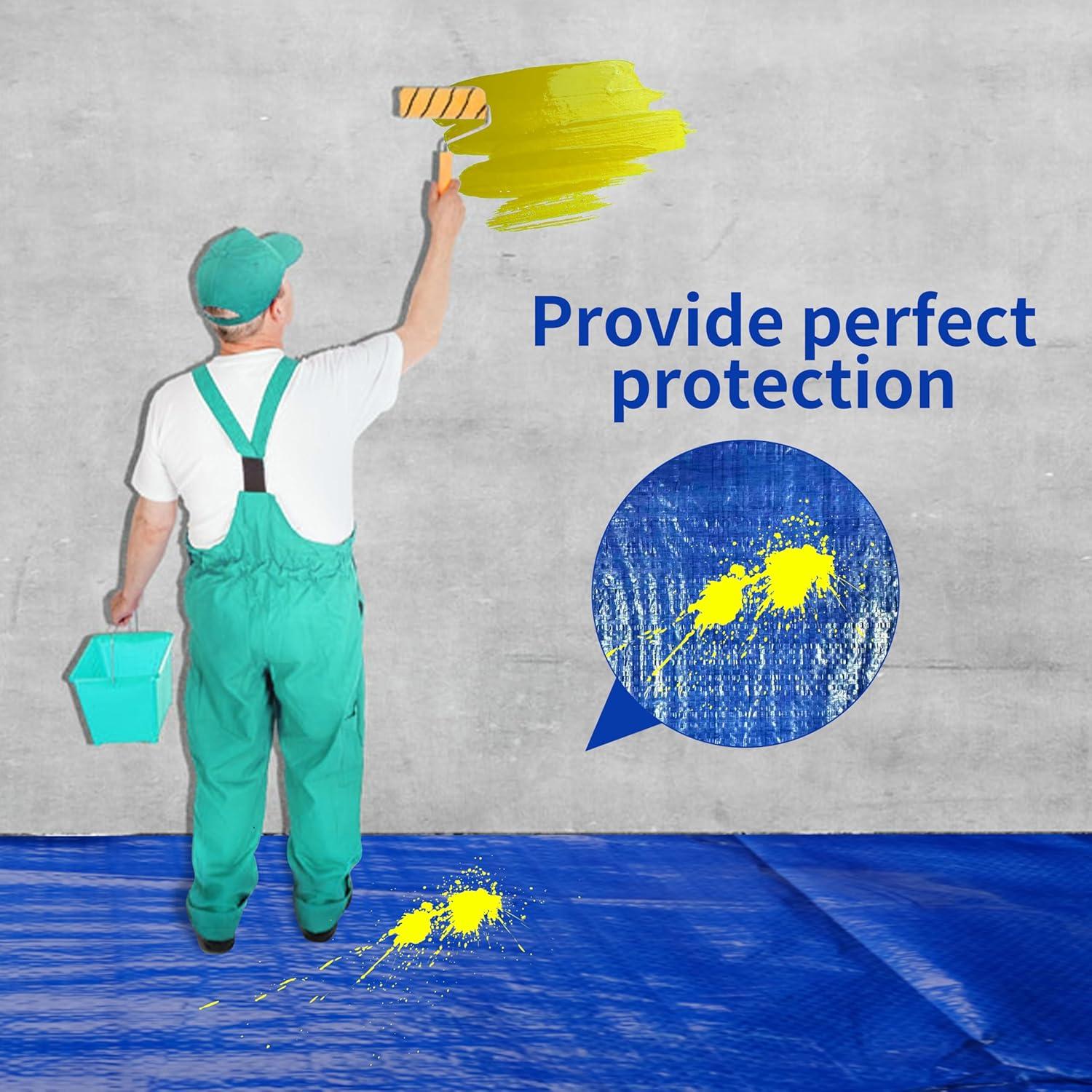 Lona Impermeable MVPNET 5x7 pies Azul 100% Resistente UV