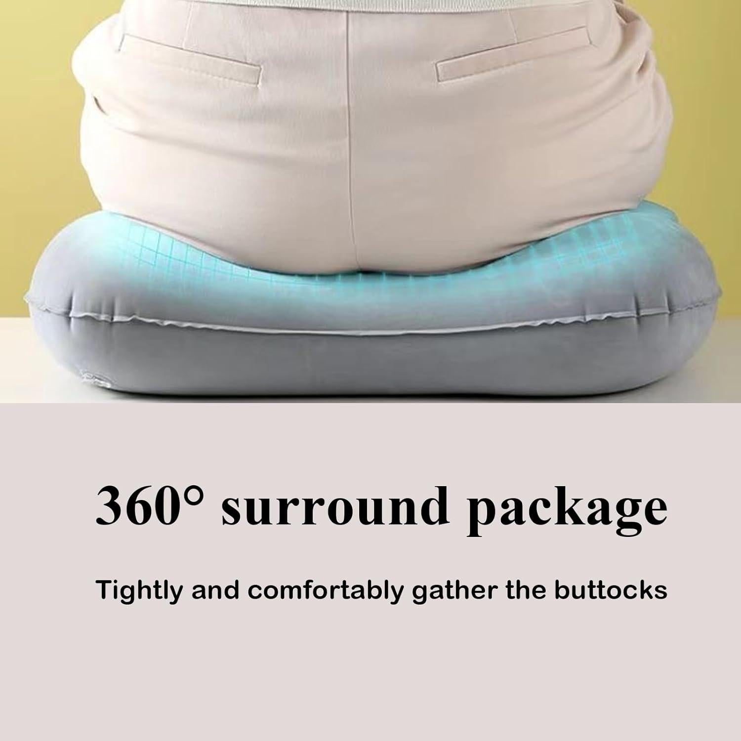 Outdoor Inflatable Travel Pillow,Ultra Light and Small in Size,Perfectly Fits The Neck or Waist,Suitable for Camping and Hiking,Comes with Storage Bag and Earplugs,Dark Blue