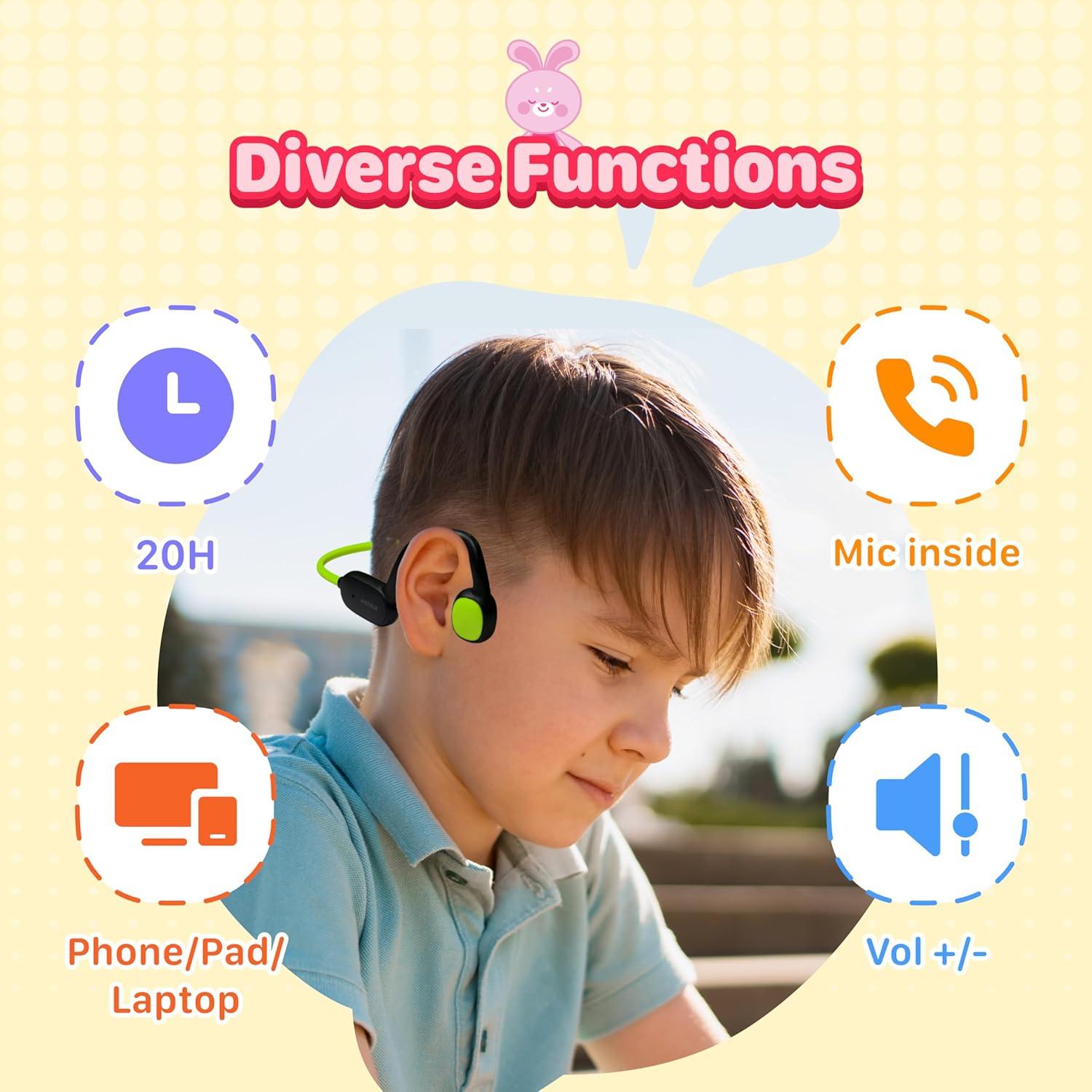 Auriculares Bluetooth Inalámbricos JusTalk TGAone A1 Niños Verde