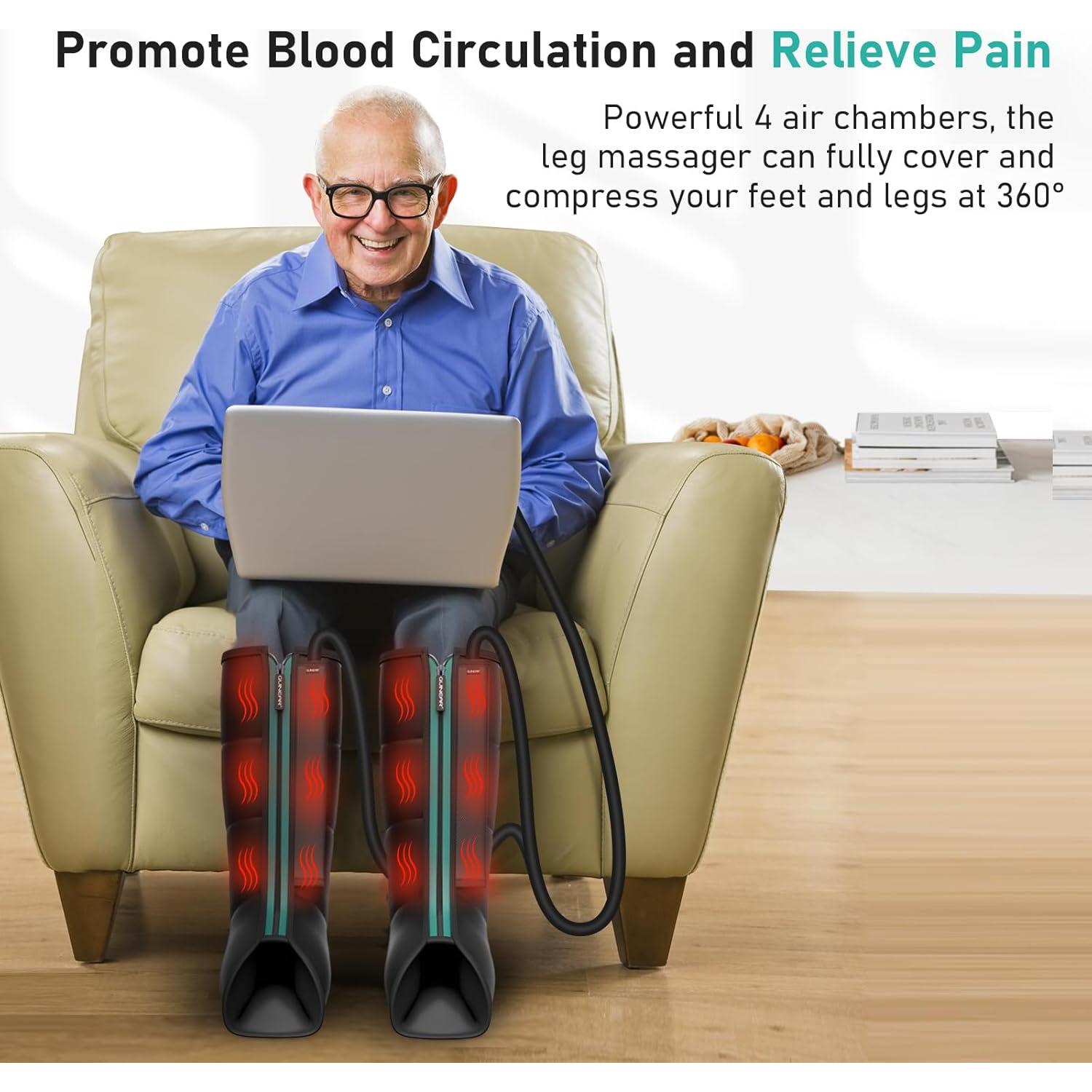 Masajeador de Piernas QUINEAR QN-089A-GN con Calor y Compresión