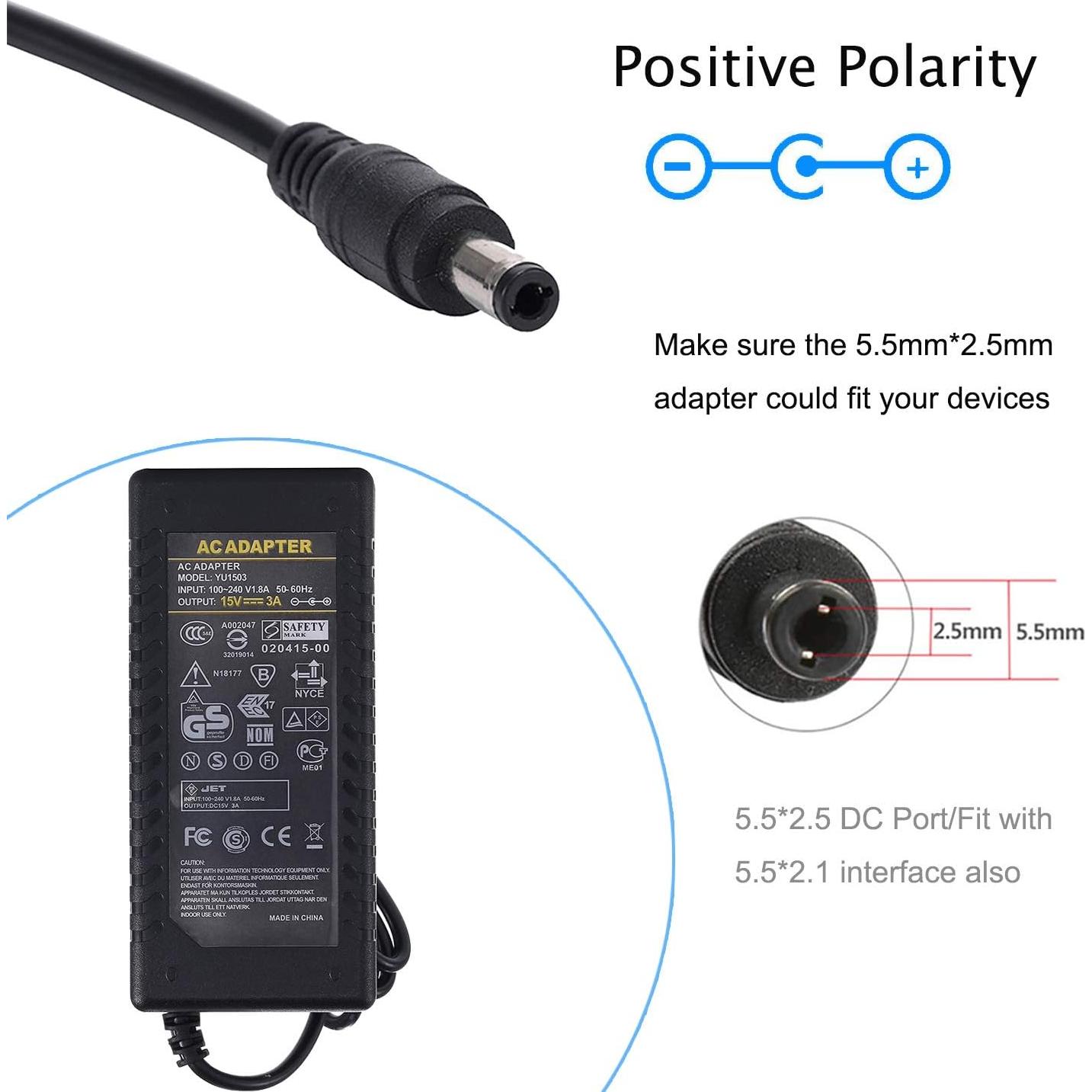Fuente de Alimentación COOLM 15V 3A AC 100-240V DC 45W