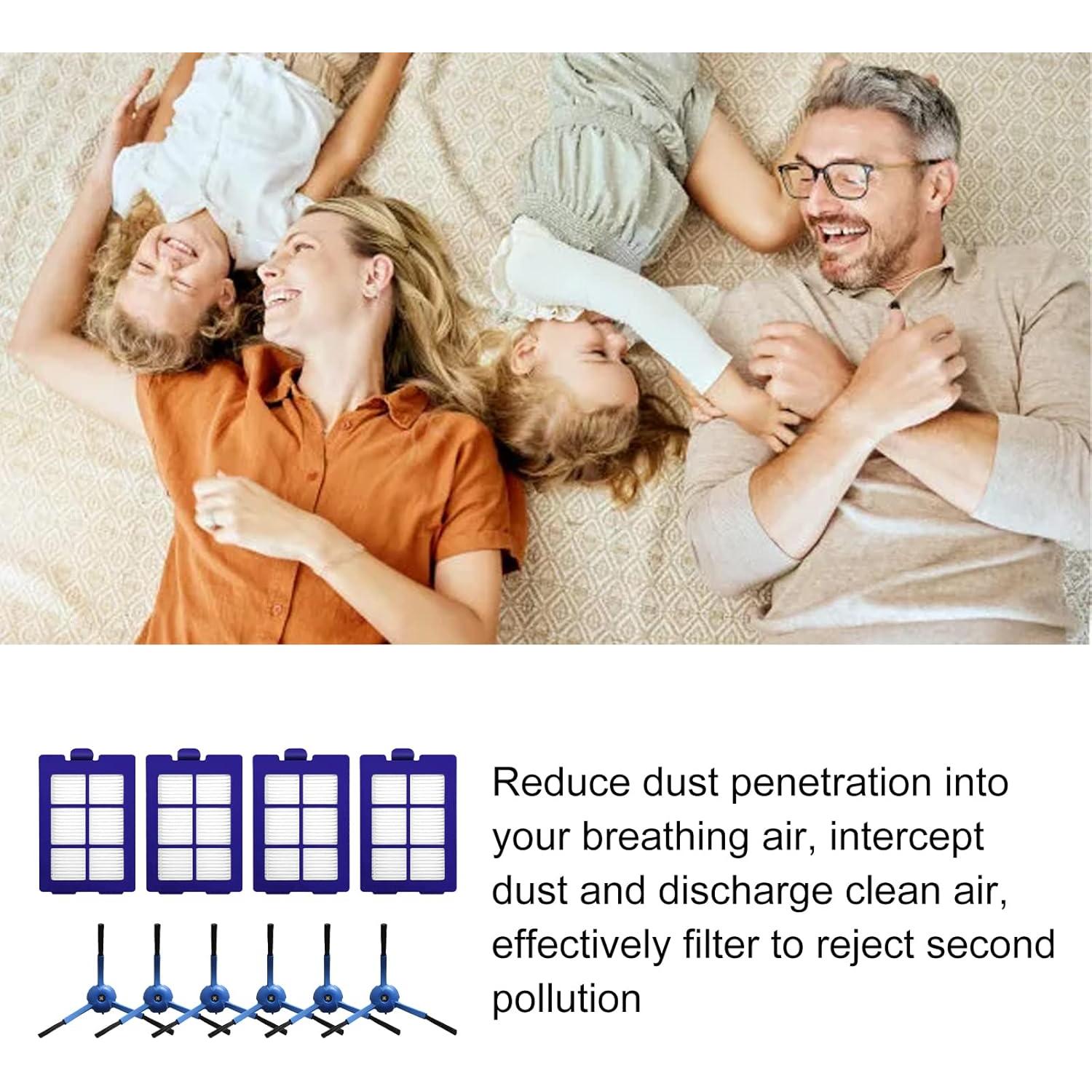 Kit de Repuestos Carkio para Eufy RoboVac X8 - 4 Filtros y 6 Cepillos