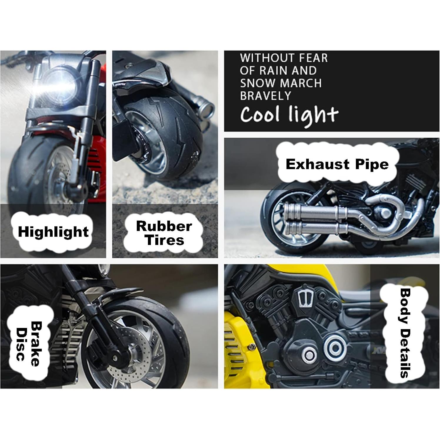 Motocicleta de Retroceso MINGYING66 con Música y Luces