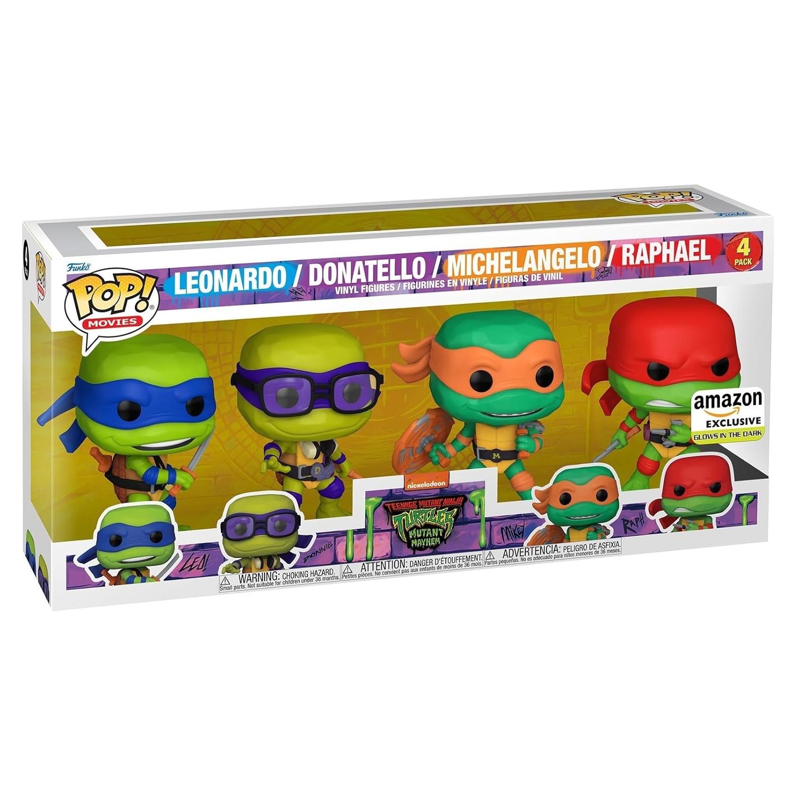 Funko Pop! Tortugas Ninja Leonardo Donatello Michelangelo Raphael - Figura de Vinilo 9.5 cm