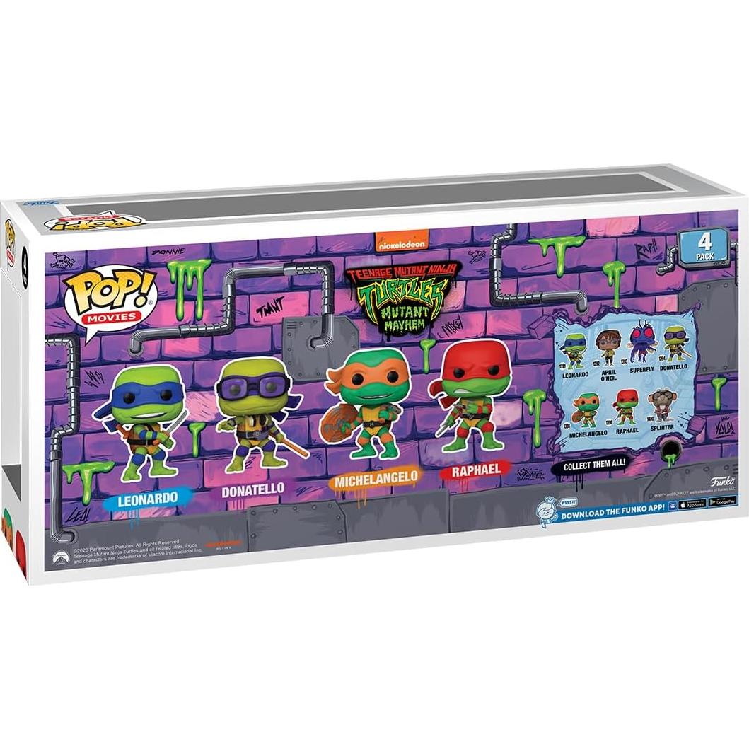 Funko Pop! Tortugas Ninja Leonardo Donatello Michelangelo Raphael - Figura de Vinilo 9.5 cm