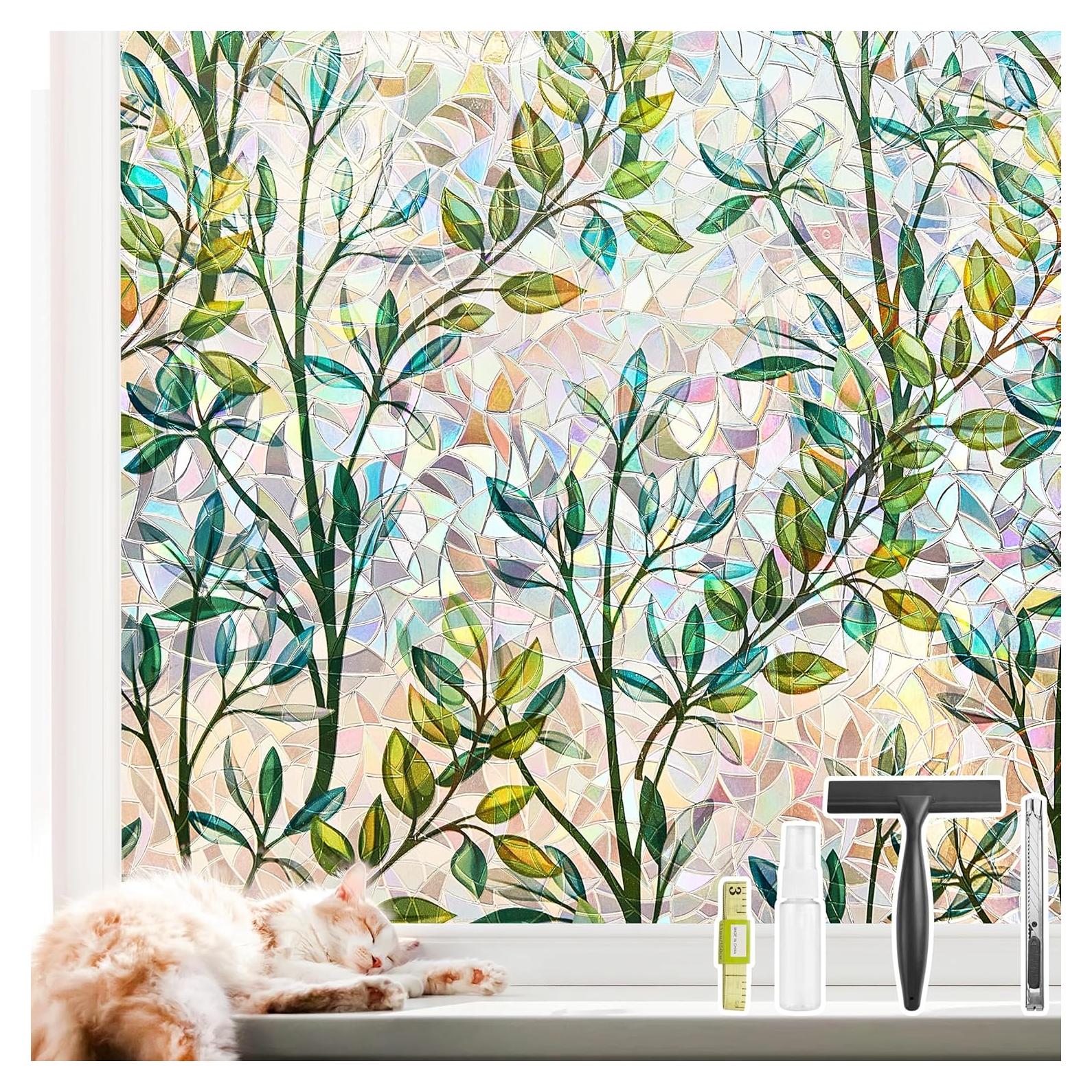 Película de Privacidad NINETREX 3D Hoja Arcoíris 30x200 cm