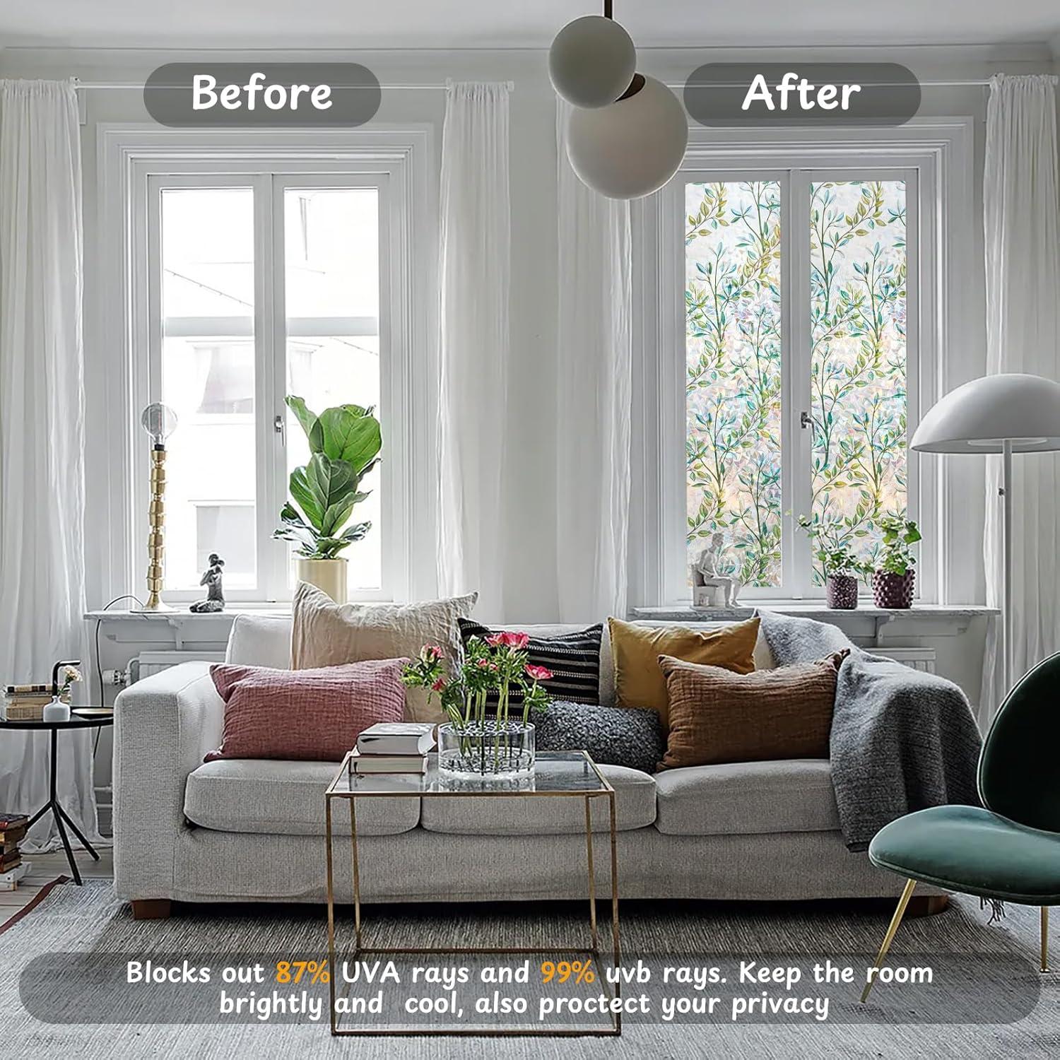 Película de Privacidad NINETREX 3D Hoja Arcoíris 30x200 cm