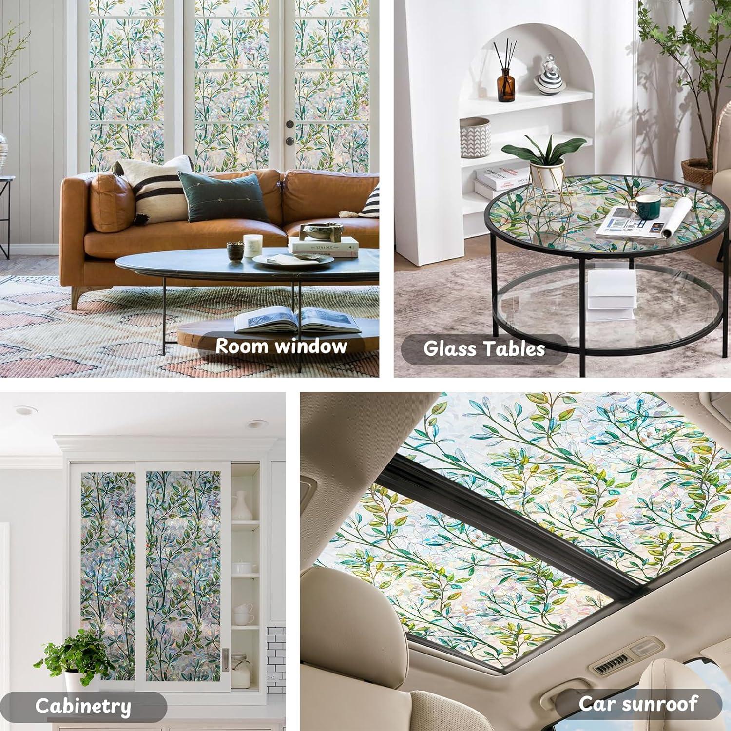 Película de Privacidad NINETREX 3D Hoja Arcoíris 30x200 cm