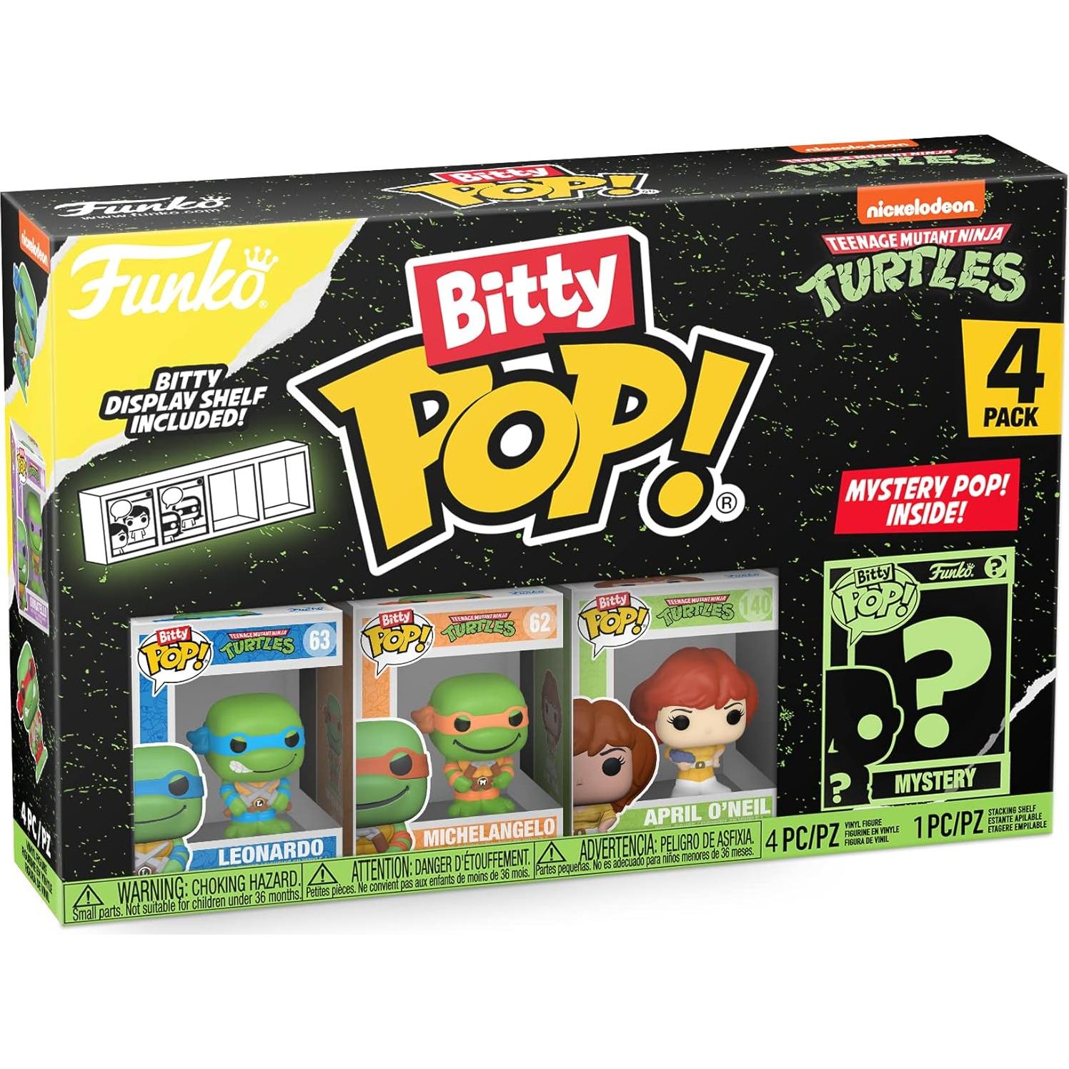 Funko Bitty POP! Tortugas Ninja Leonardo y Amigos - 4 Figuras