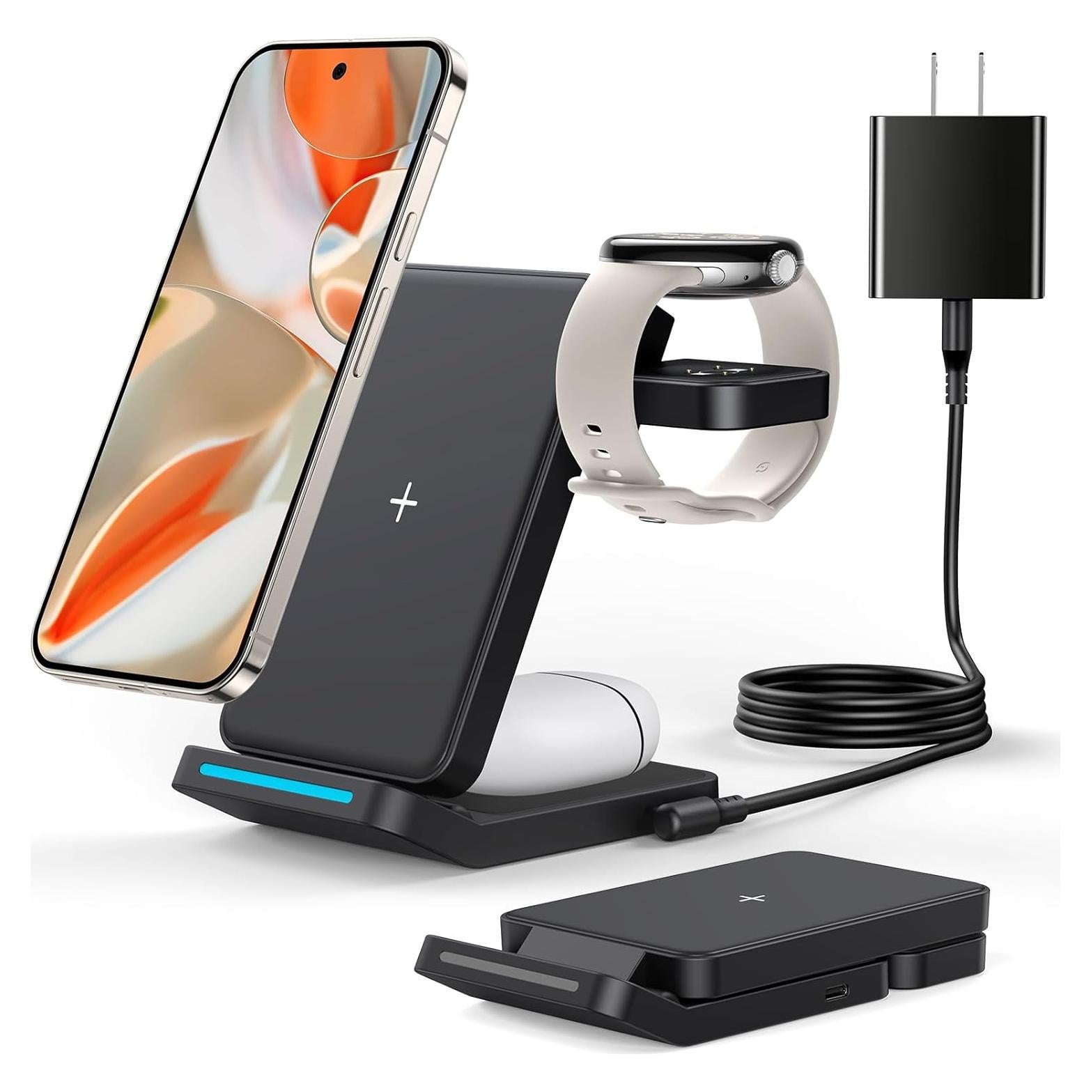 Cargador Inalámbrico 3 en 1 Houflody para Google Pixel