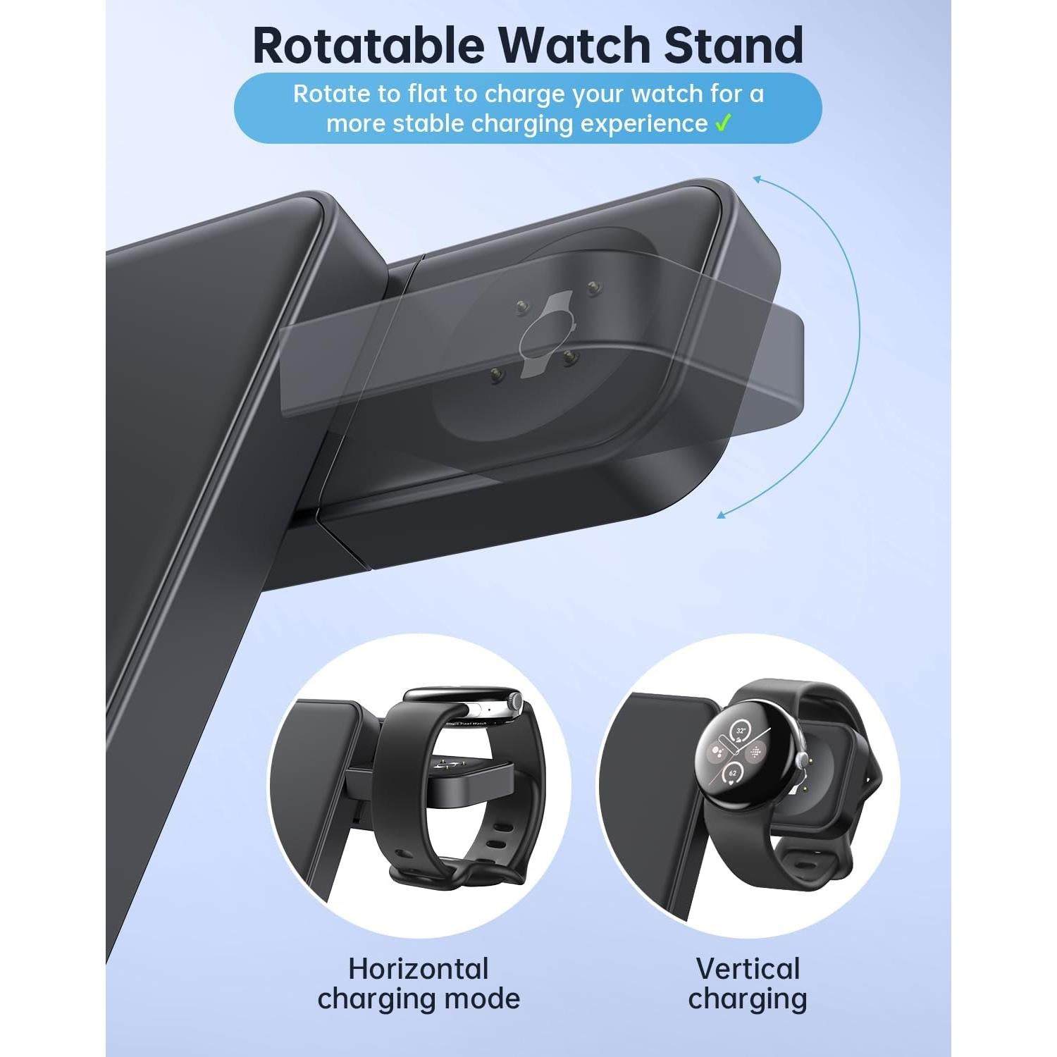 Cargador Inalámbrico 3 en 1 Houflody para Google Pixel