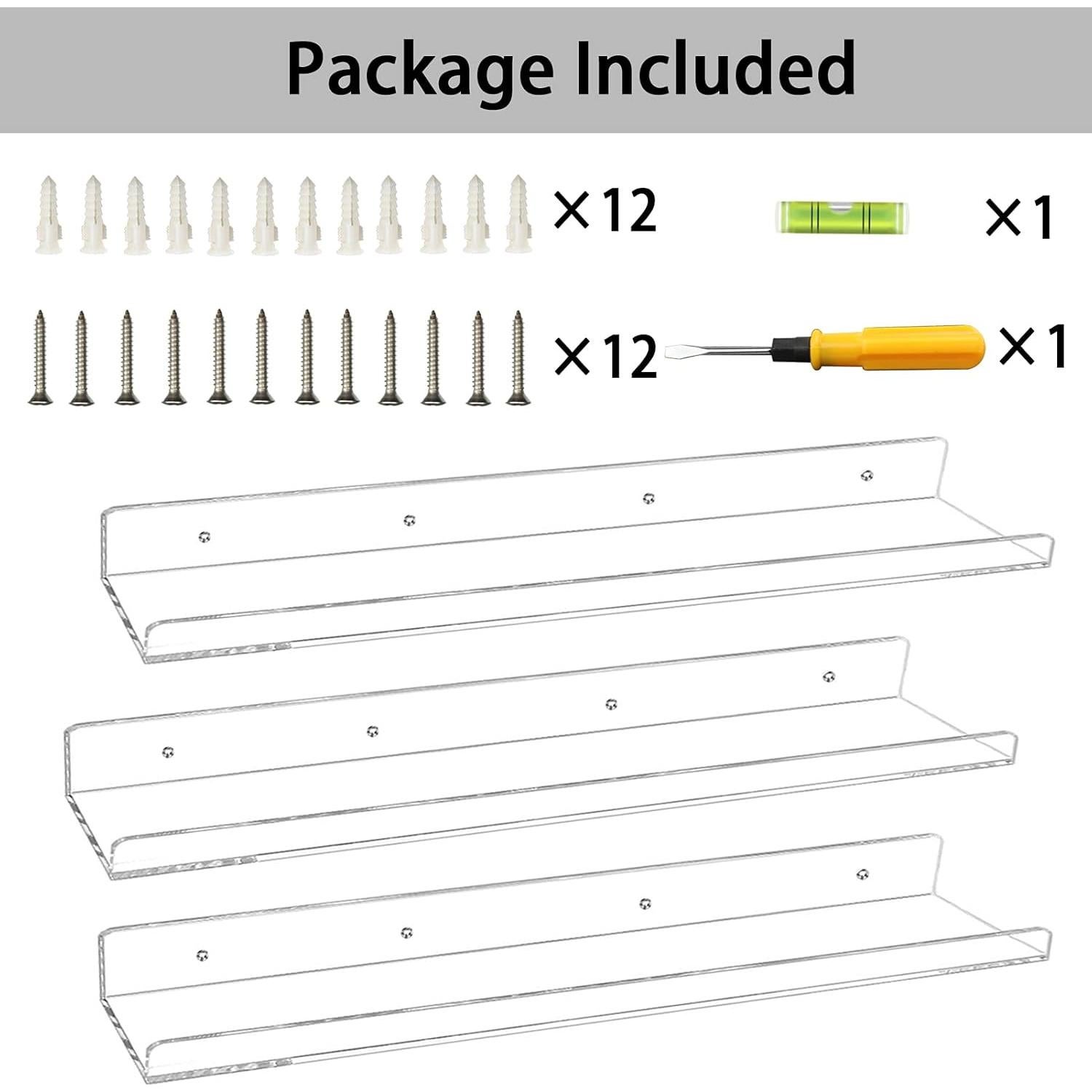 Estantes Flotantes de Acrílico Weiai 61 cm - Juego de 3