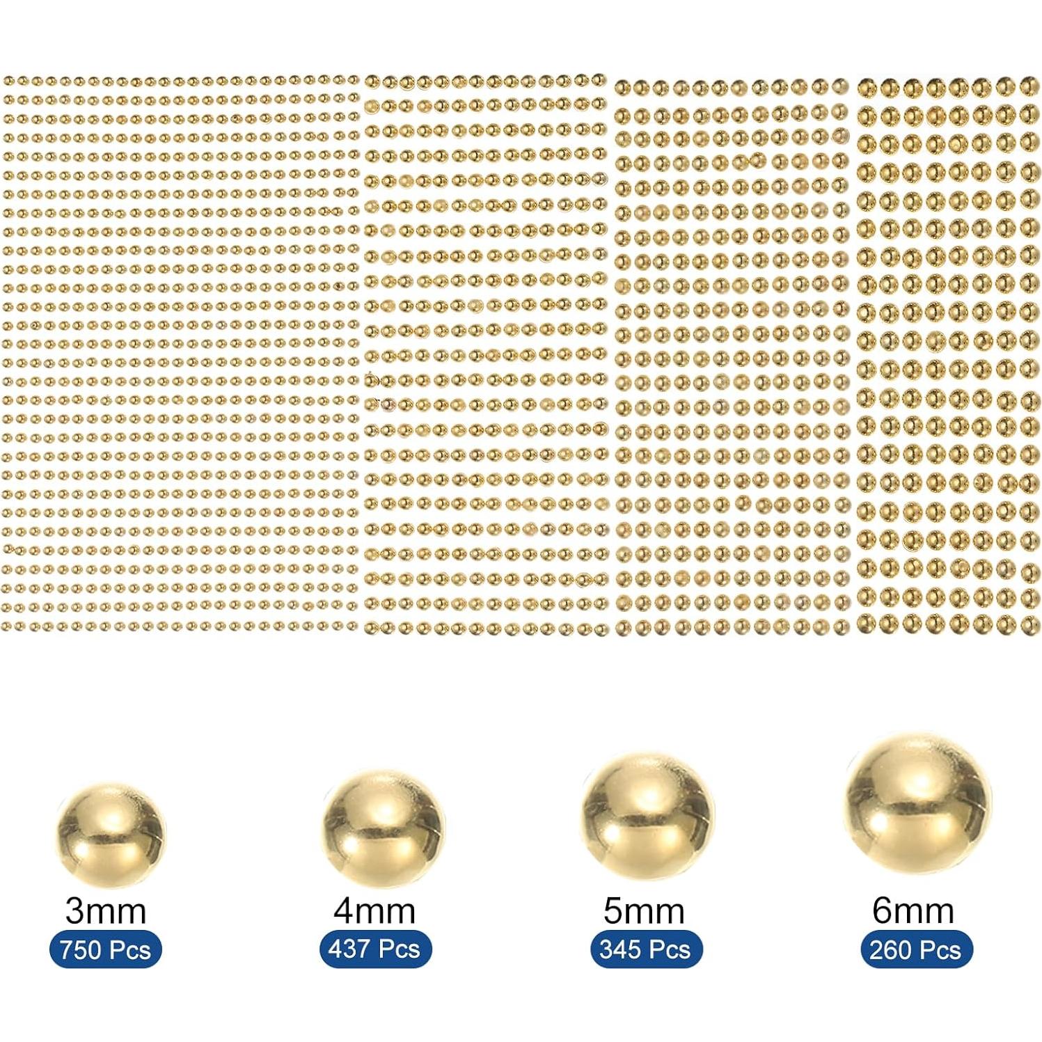 Set de Stickers de Rhinestone Dorado MECCANIXITY 1792 Pcs