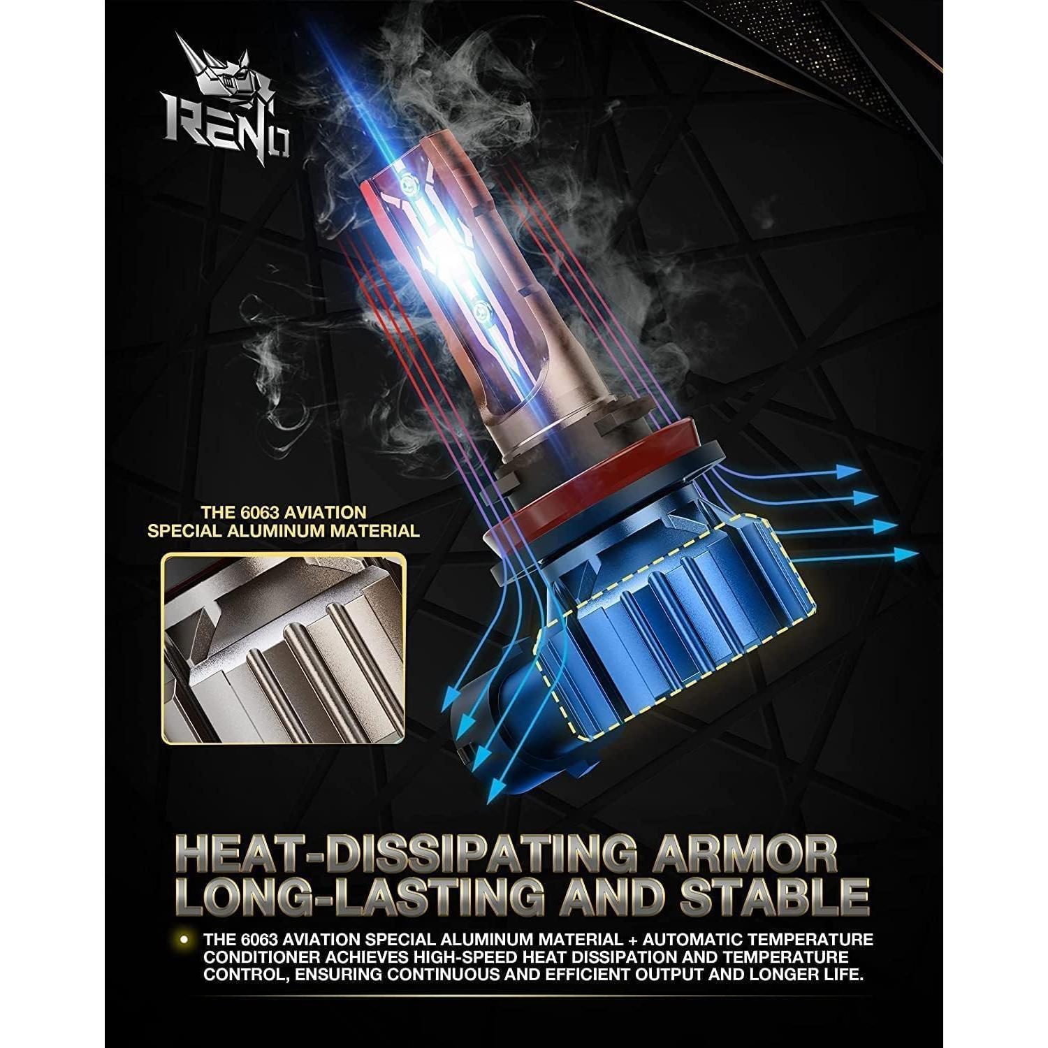 Bombillas de Niebla RENO 9005 H11 6000K Plug and Play - 4 Pzas