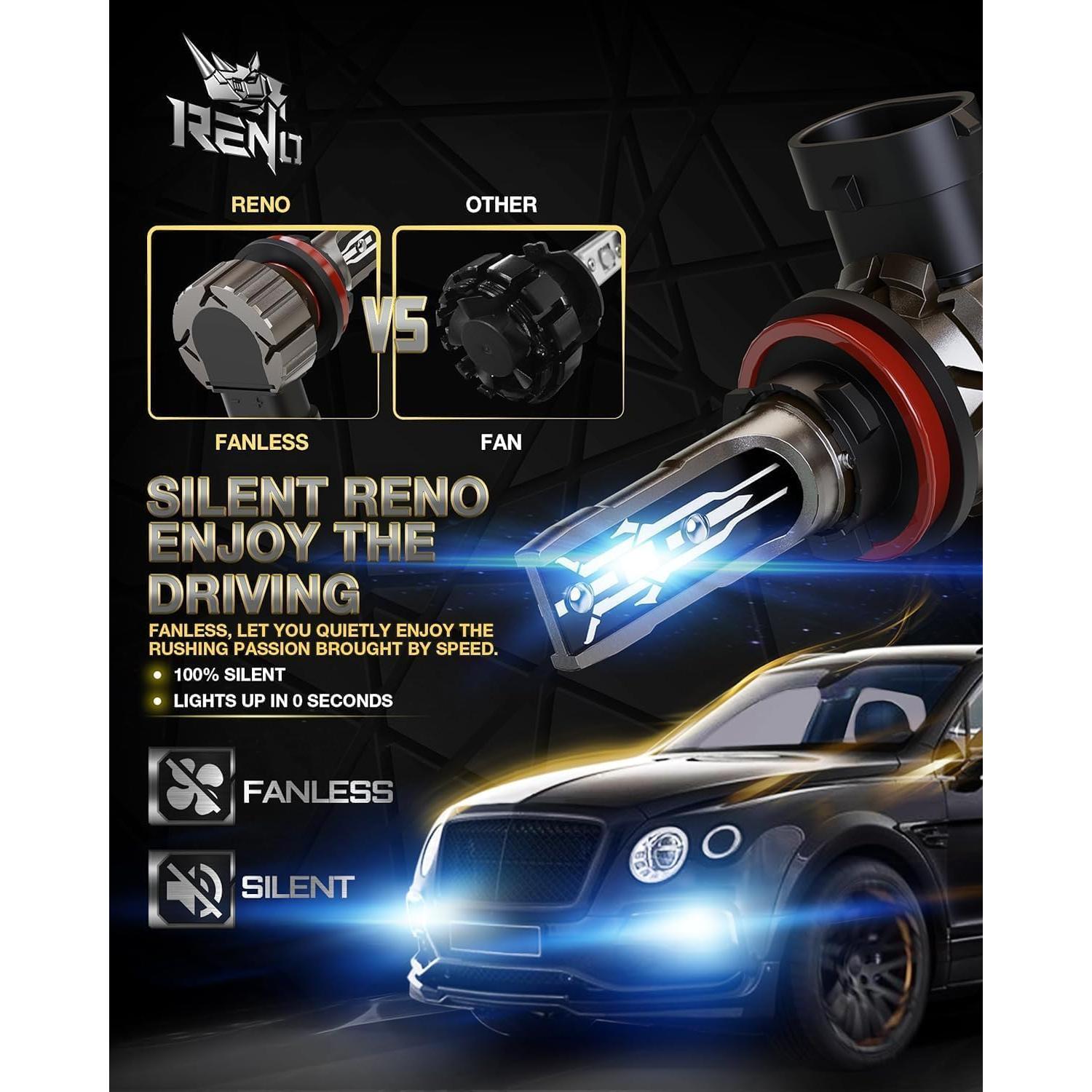 Bombillas de Niebla RENO 9005 H11 6000K Plug and Play - 4 Pzas