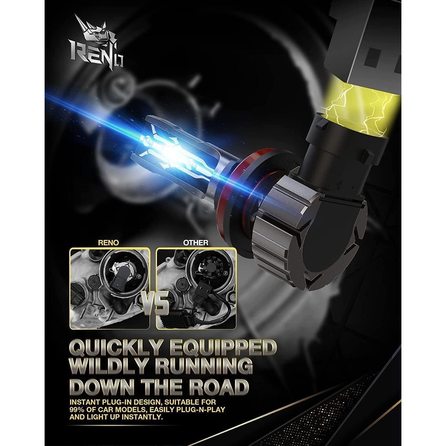 Bombillas de Niebla RENO 9005 H11 6000K Plug and Play - 4 Pzas