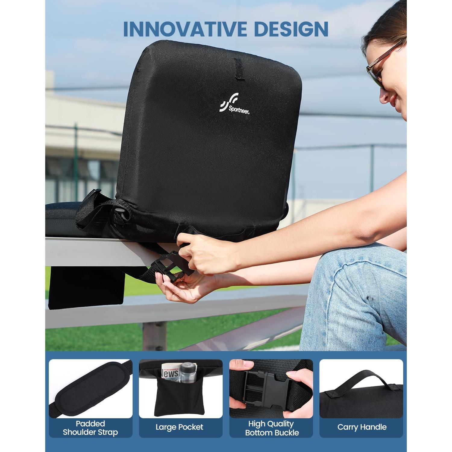 Asiento de Estadio Sportneer Plegable con Respaldo y Cojín