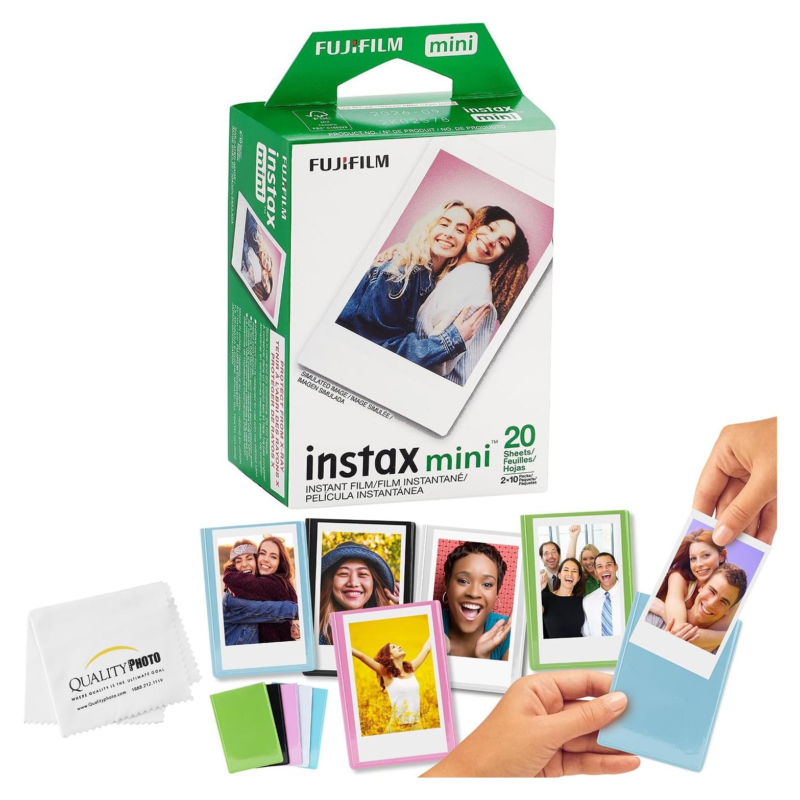 Películas Fujifilm Mini Instax + Marcos Magnéticos + Paño 20 Hojas