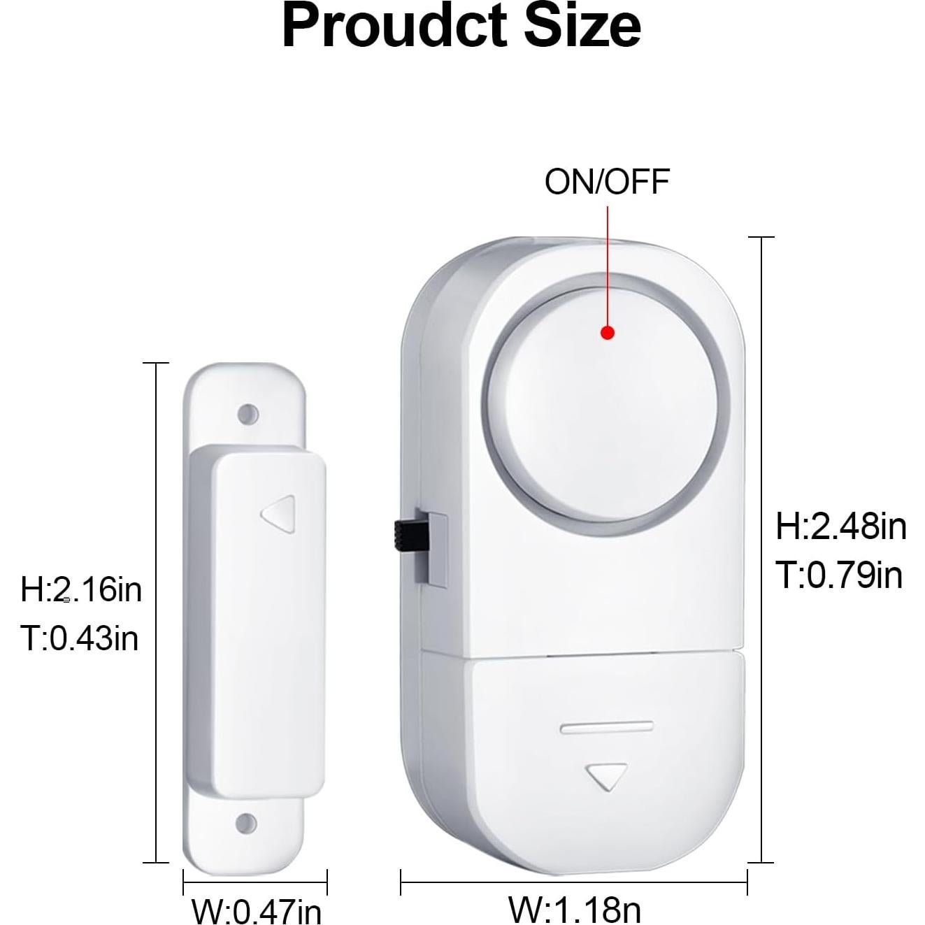 Alarma Inalámbrica de Puerta y Ventana HIIXHC 95dB - 3 Piezas