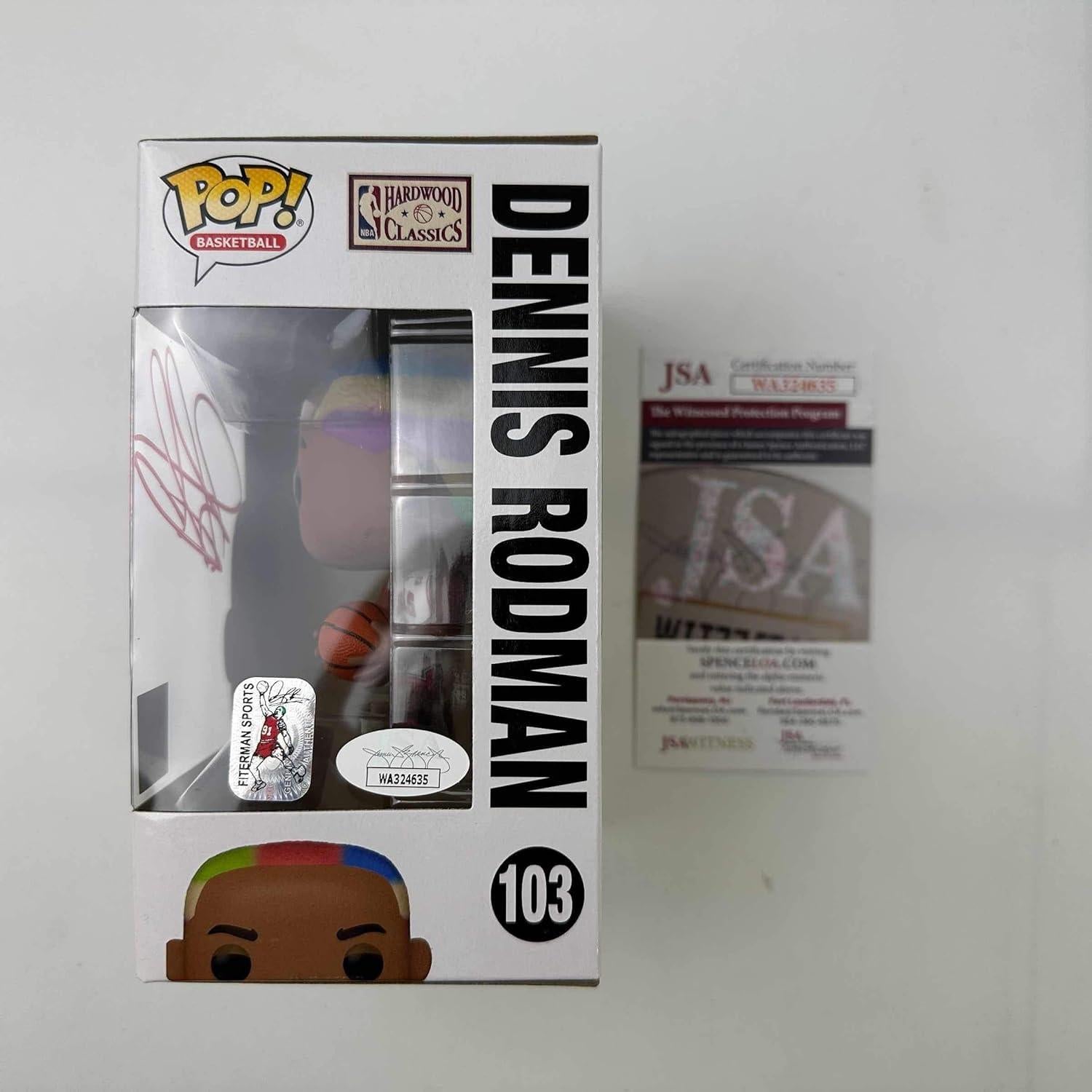 Figurita Funko Pop Dennis Rodman firmada Chicago Bulls