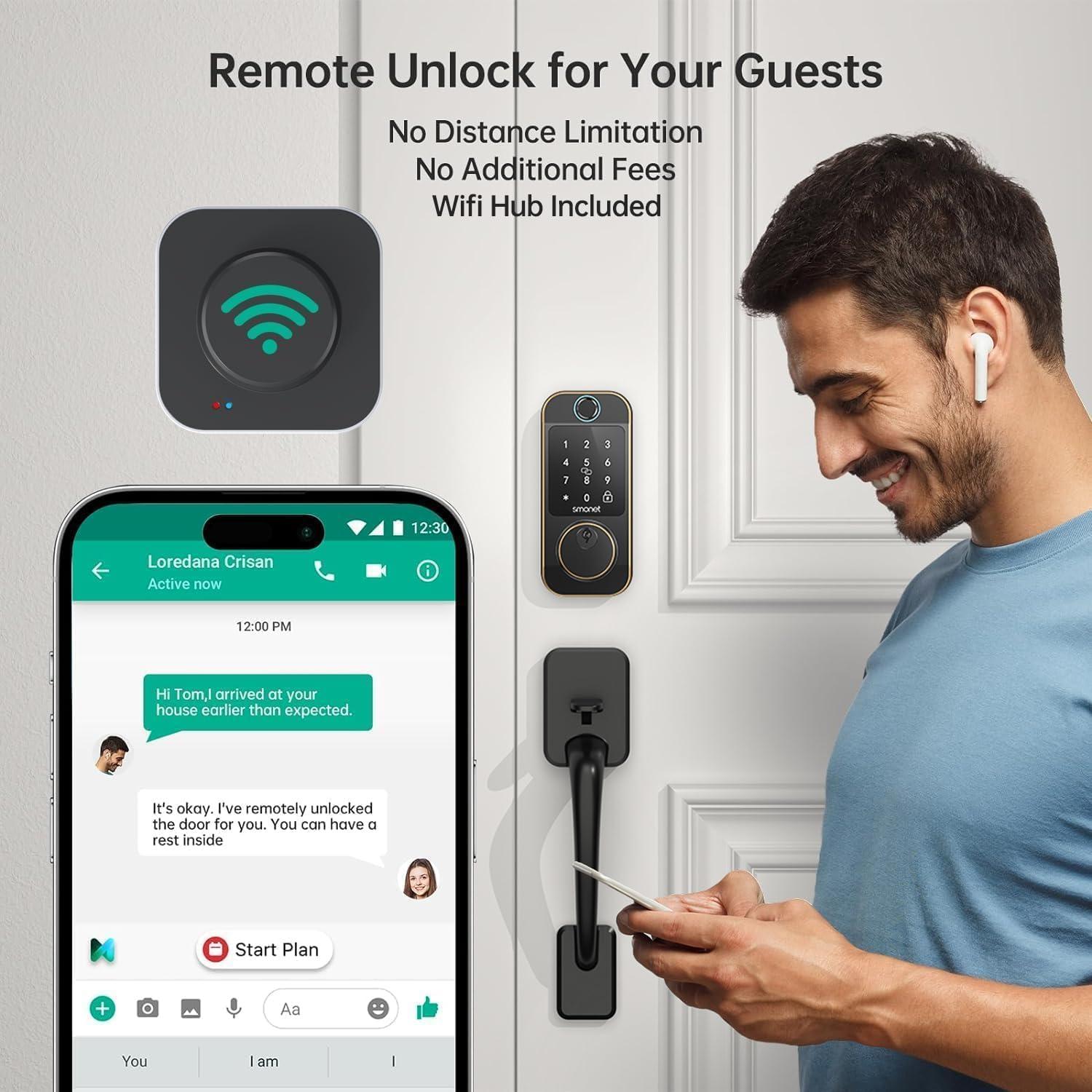 Cerradura Inteligente SMONET WiFi con Manijas y Teclado