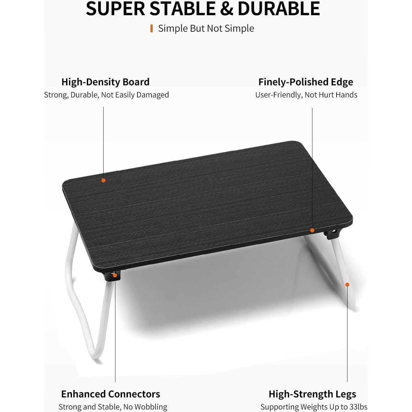 Escritorio Plegable FISYOD para Laptop Negro 29.5x44.5cm