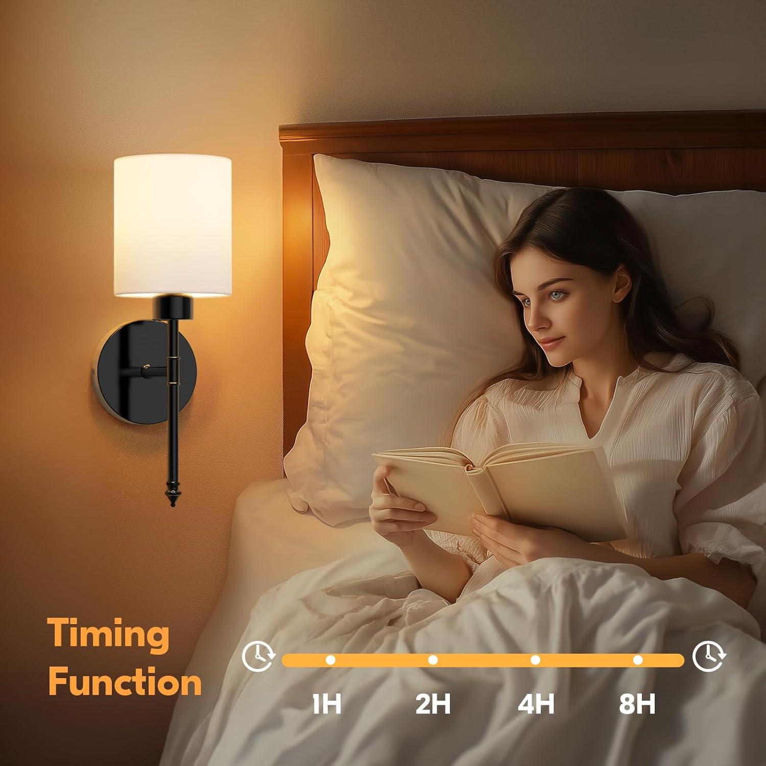 Apliques de Pared Inalámbricos NIORSUN 38 cm, Juego de 2, Recargables