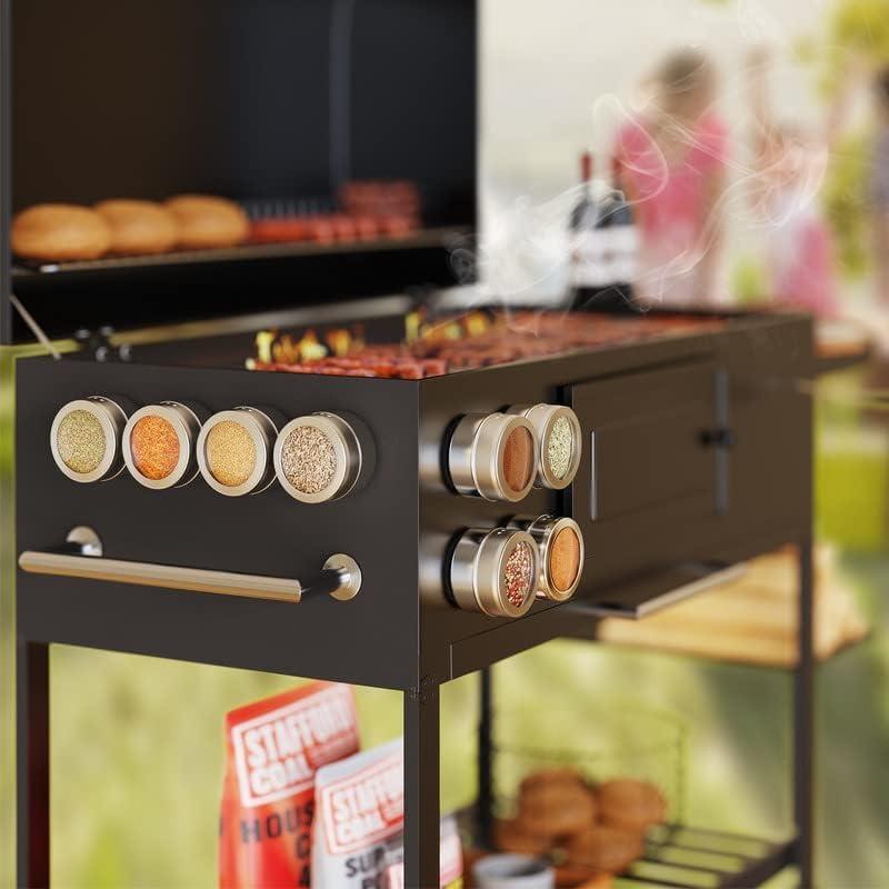 Juego de 8 Latas Magnéticas para Especias Vetacsion con Etiquetas