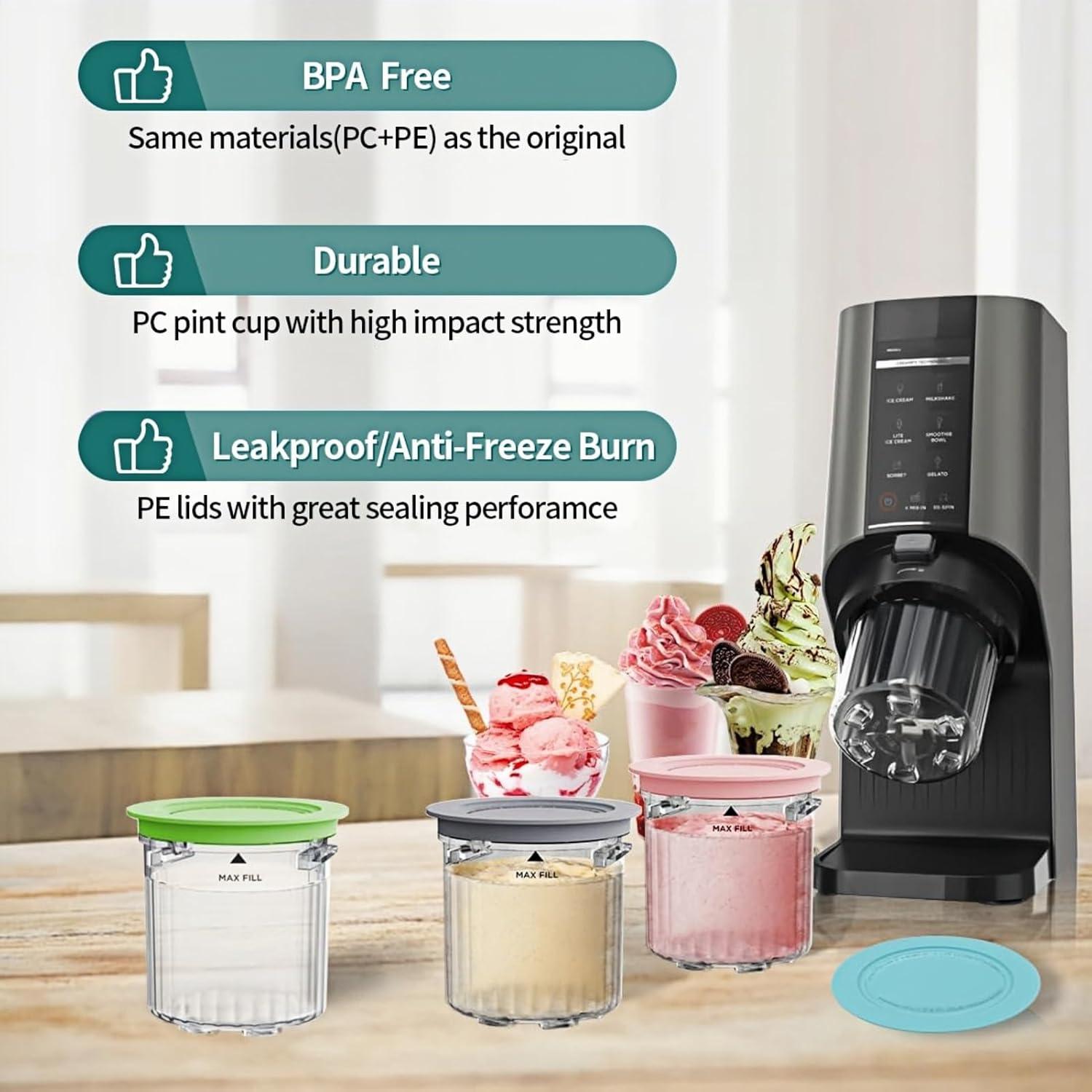 Contenedores de 24 oz para Ninja Creami Deluxe - Paquete de 4