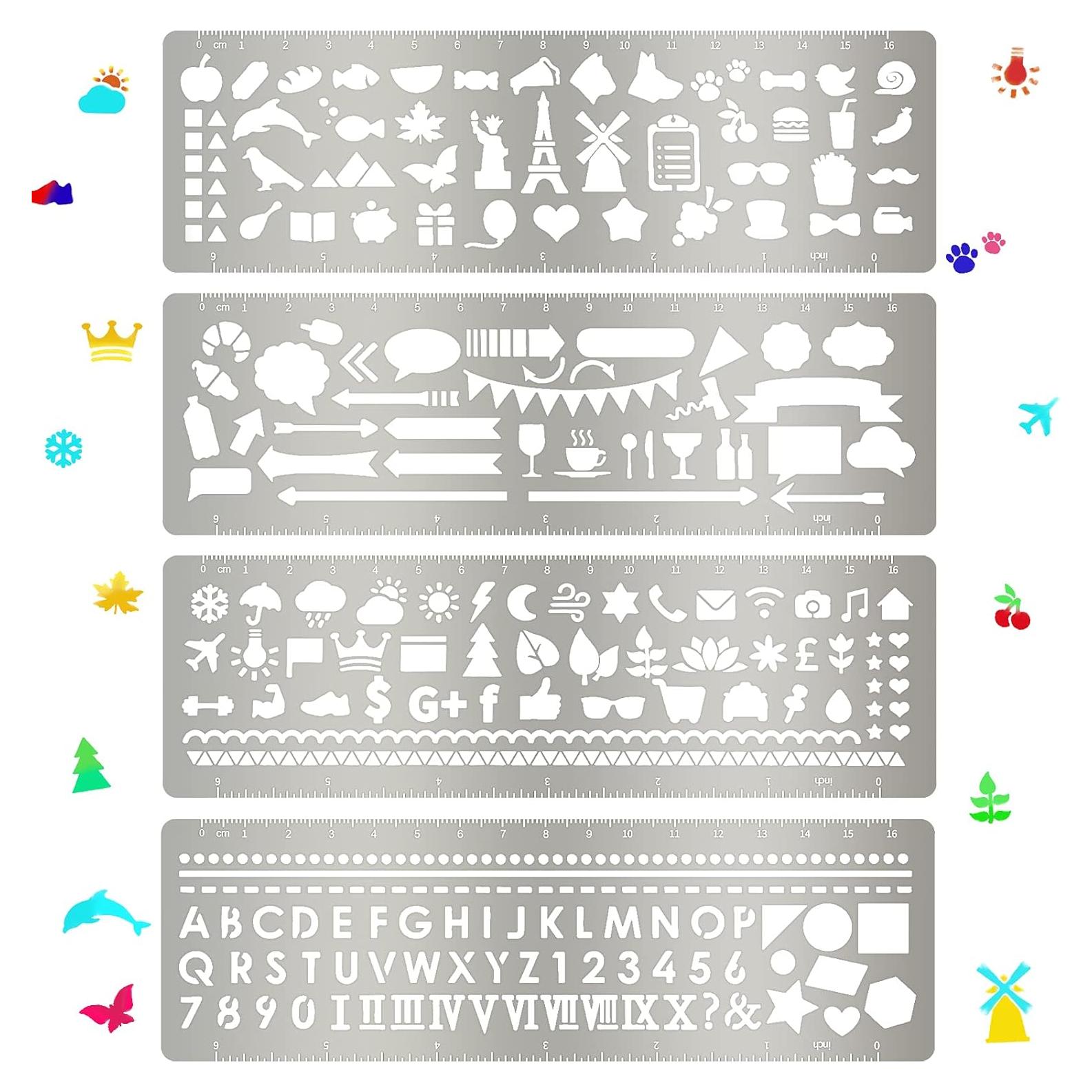 Plantillas de Acero Inoxidable Chinco 4 Piezas 18x5.7cm