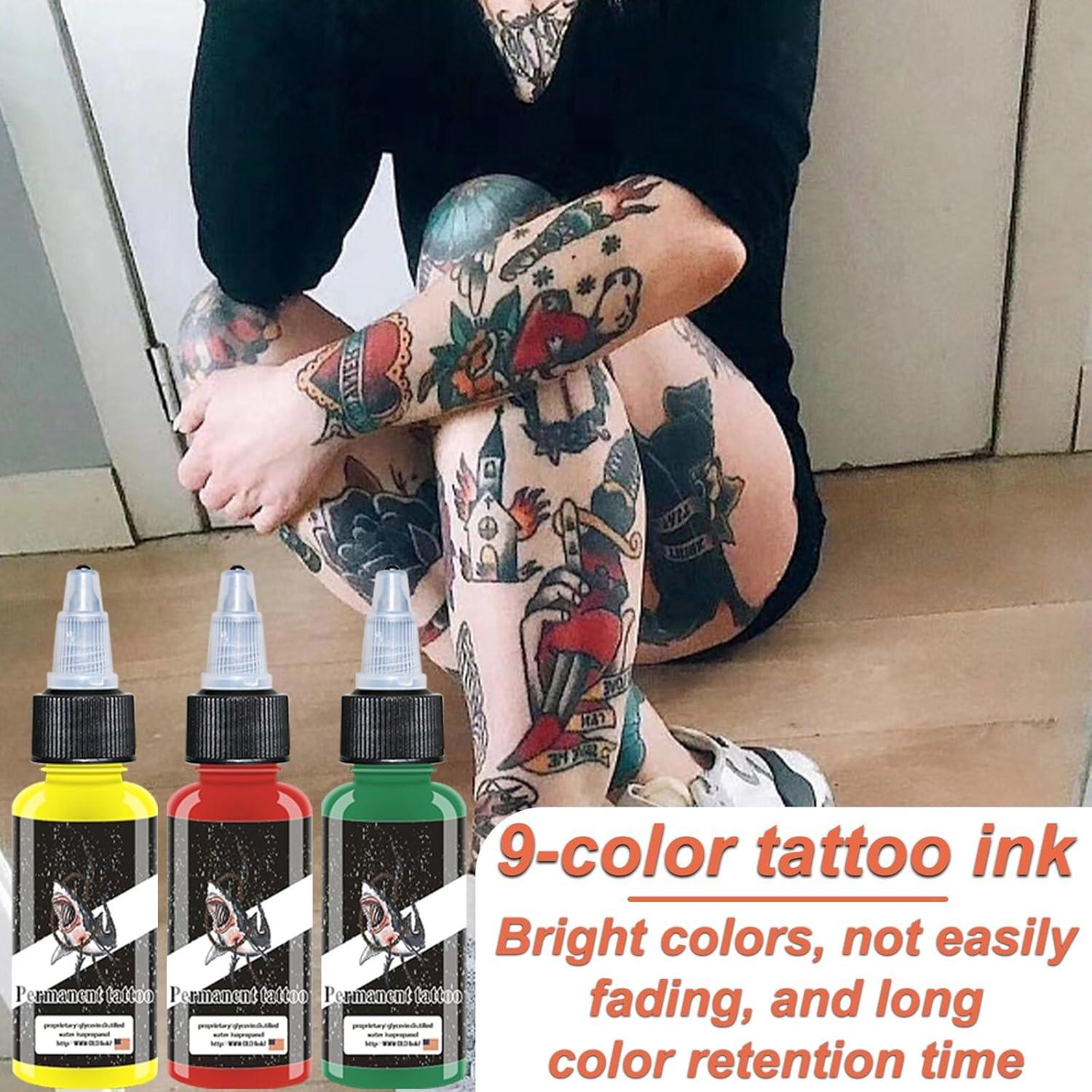 Set de Tinta para Tatuajes BAODELI 9PCS 15ml Colores Vibrantes