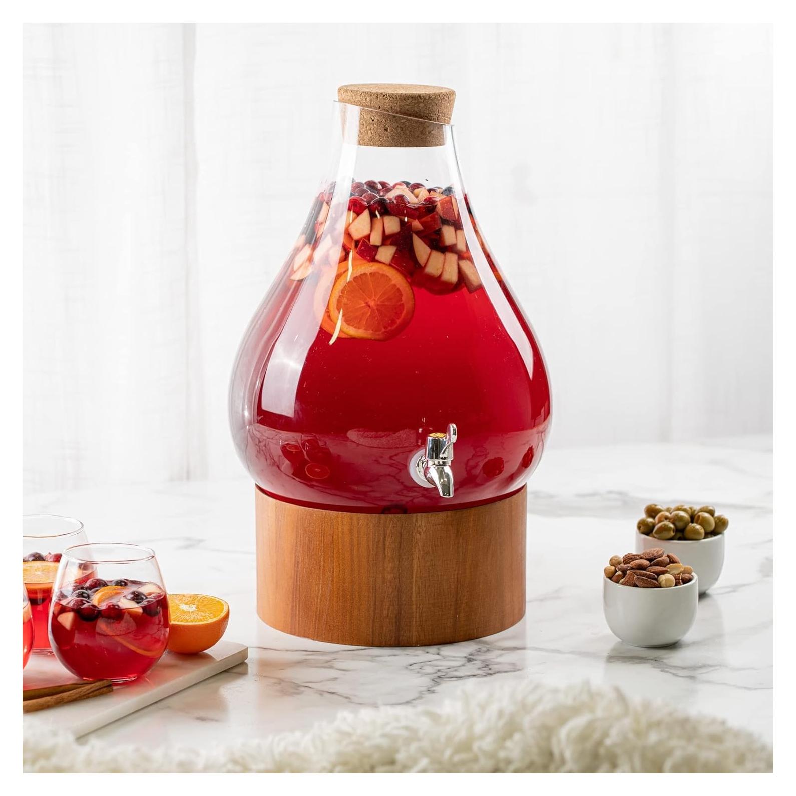 Dispensador de Bebidas Frías MosJos 10.4L Vidrio con Tapa de Corcho