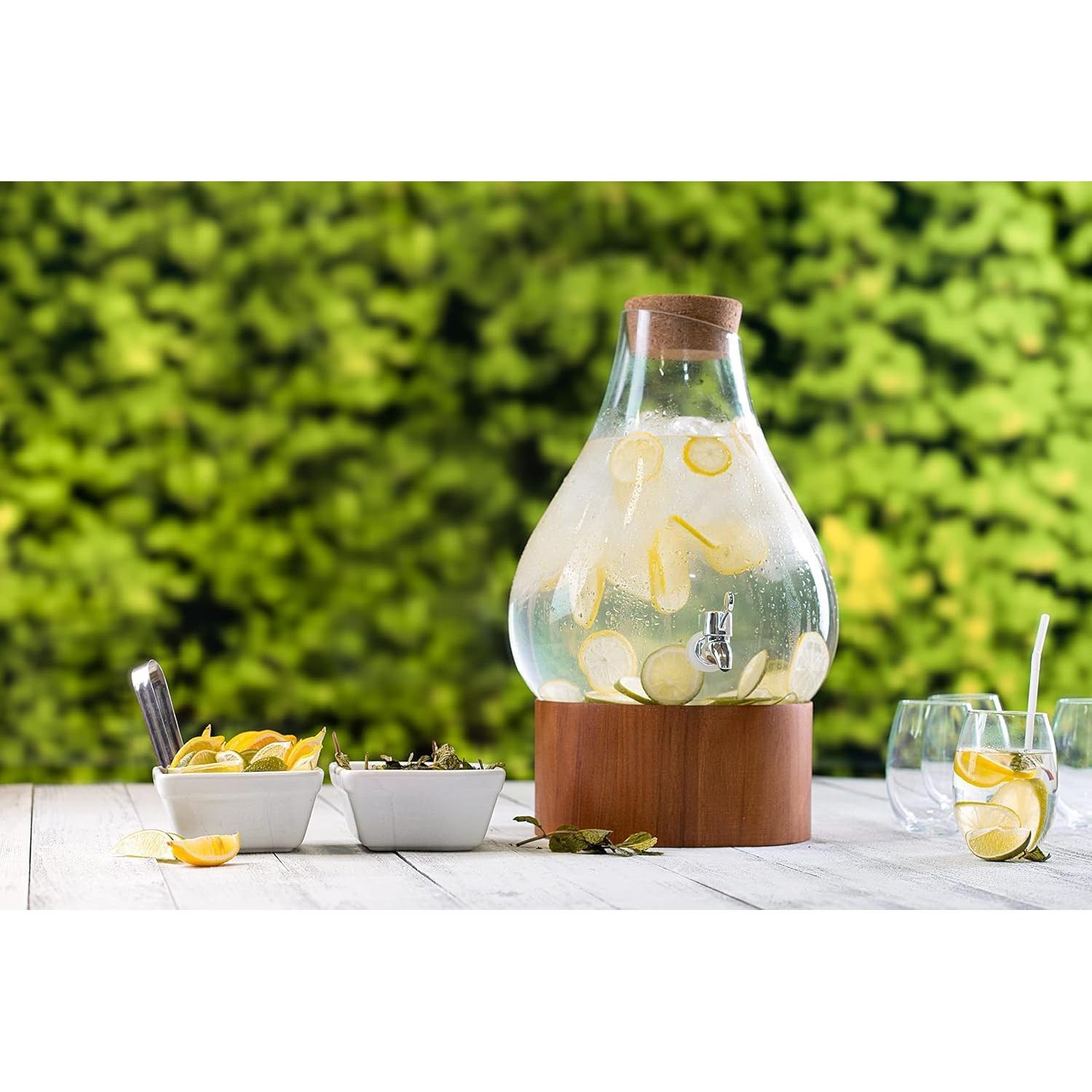 Dispensador de Bebidas Frías MosJos 10.4L Vidrio con Tapa de Corcho