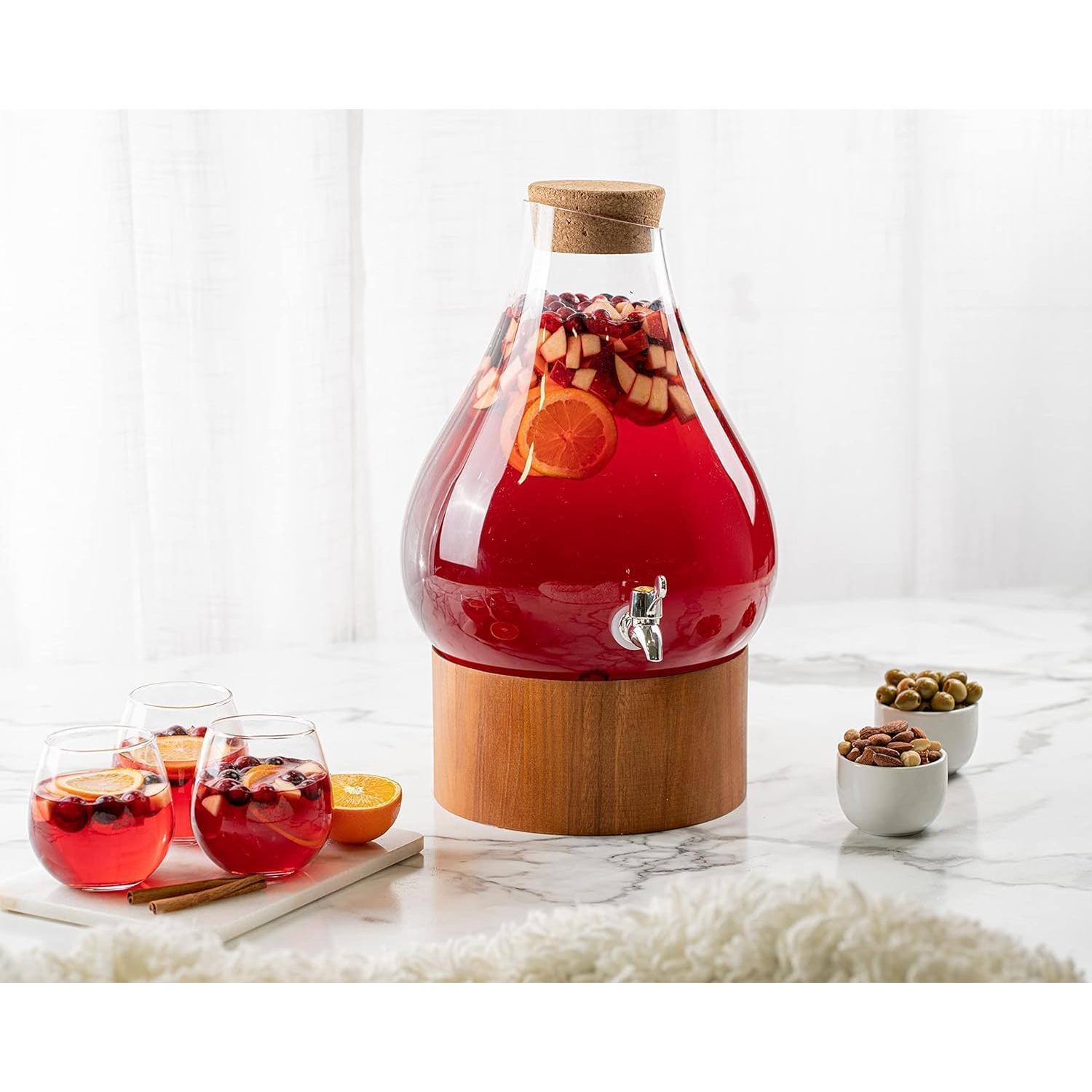 Dispensador de Bebidas Frías MosJos 10.4L Vidrio con Tapa de Corcho