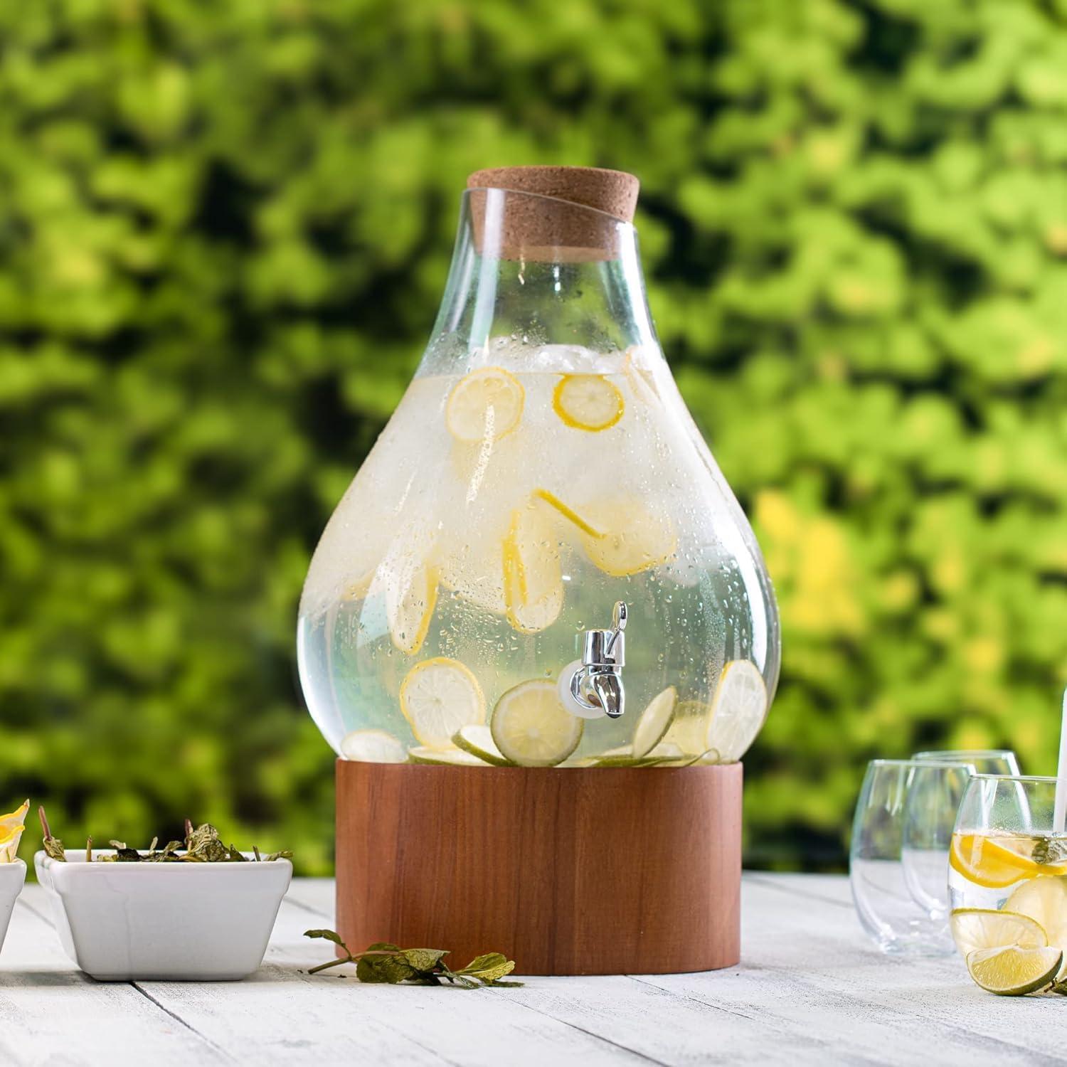 Dispensador de Bebidas Frías MosJos 10.4L Vidrio con Tapa de Corcho