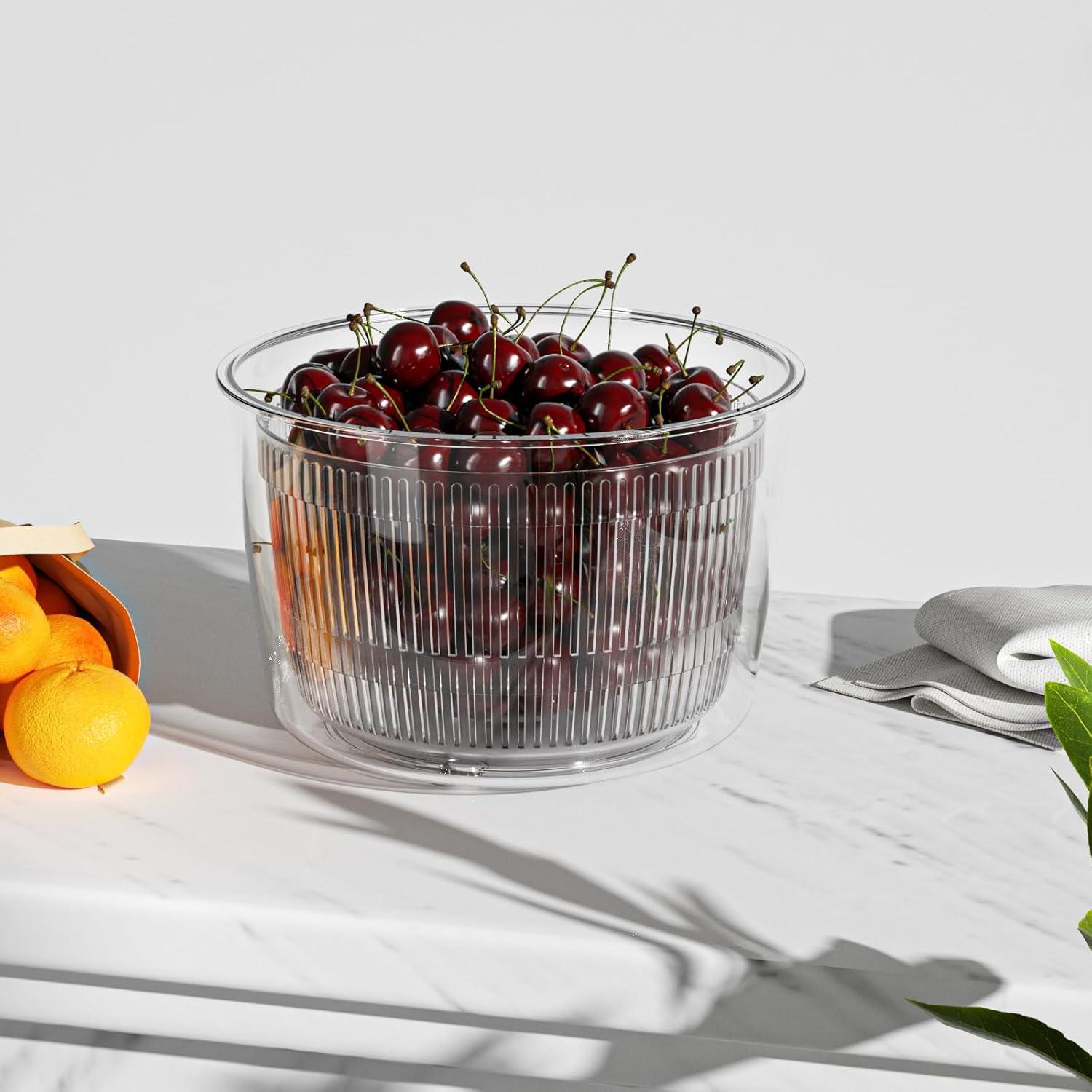 Centrifugadora de Ensalada Cambom 3Qt Negra - Lava y Seca Verduras