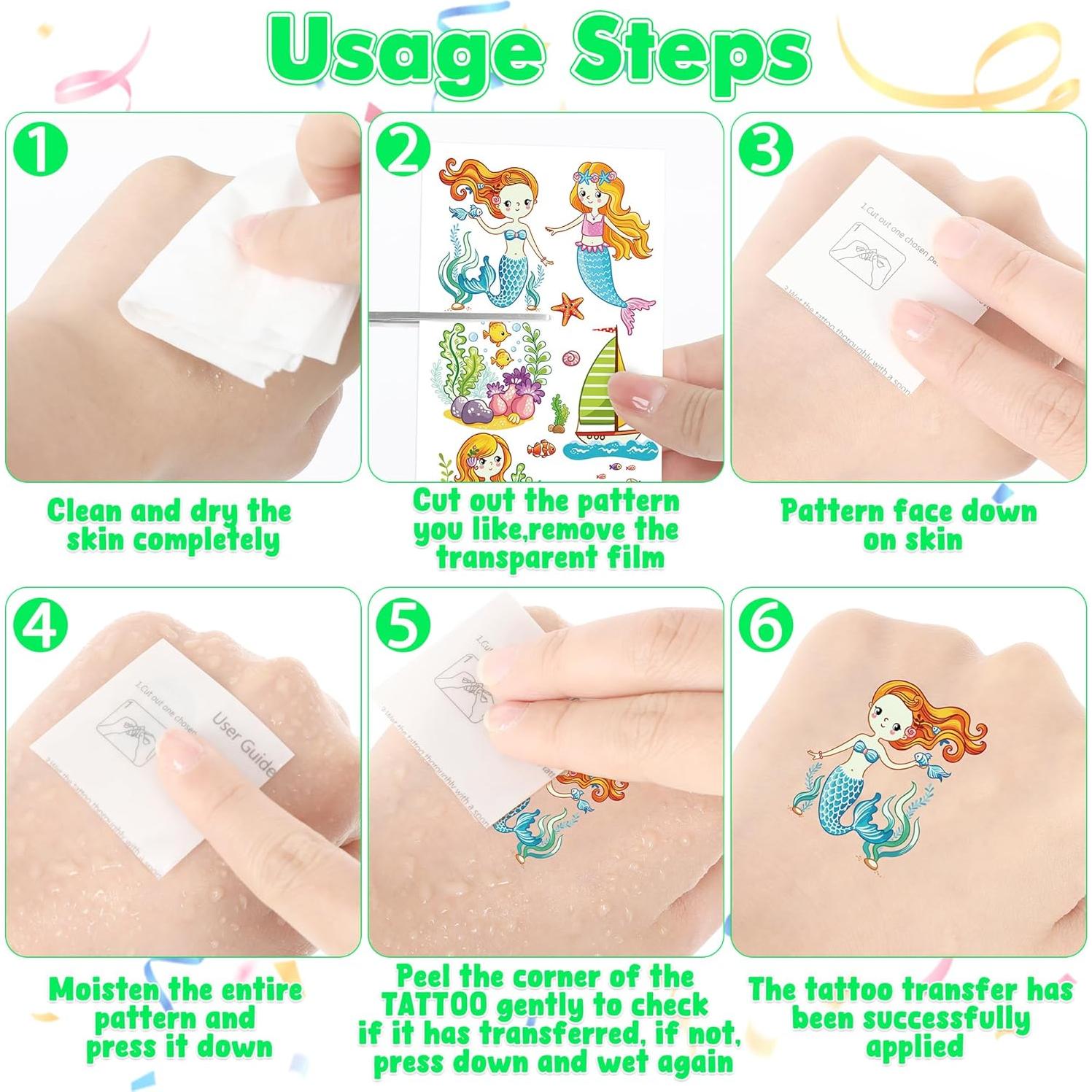 370 Calcomanías Brillantes Huskein para Niños - Tatuajes Temporales