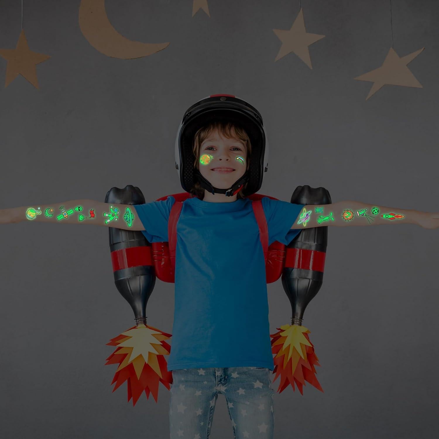 370 Calcomanías Brillantes Huskein para Niños - Tatuajes Temporales