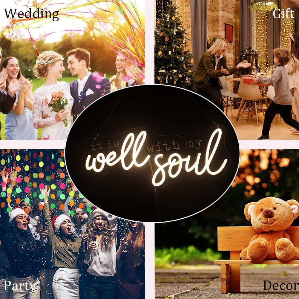 Letrero de neón LED Nordstylee 'Está bien con mi alma' 42x18cm