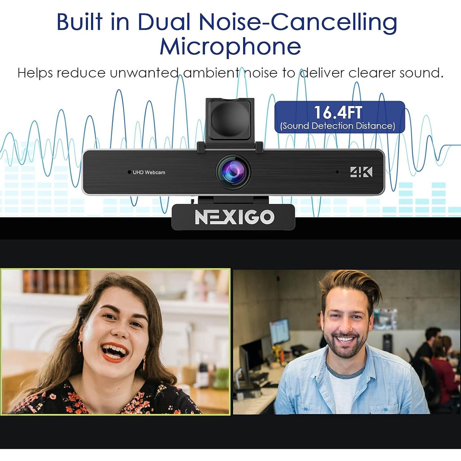Cámara Web 4K NexiGo N950P con Control Remoto y Micrófonos
