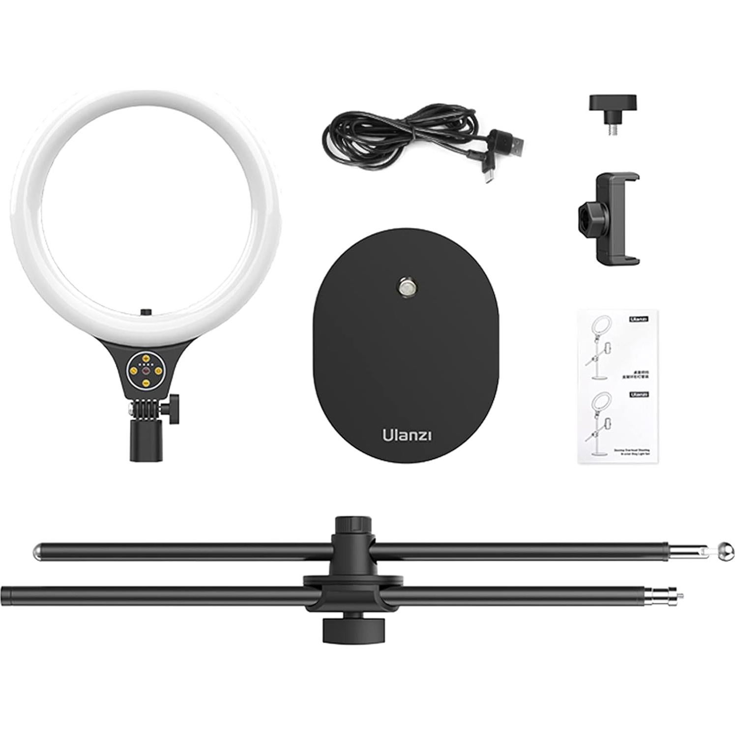 Soporte de Luz de Anillo ULANZI 10" con Brazo Ajustable