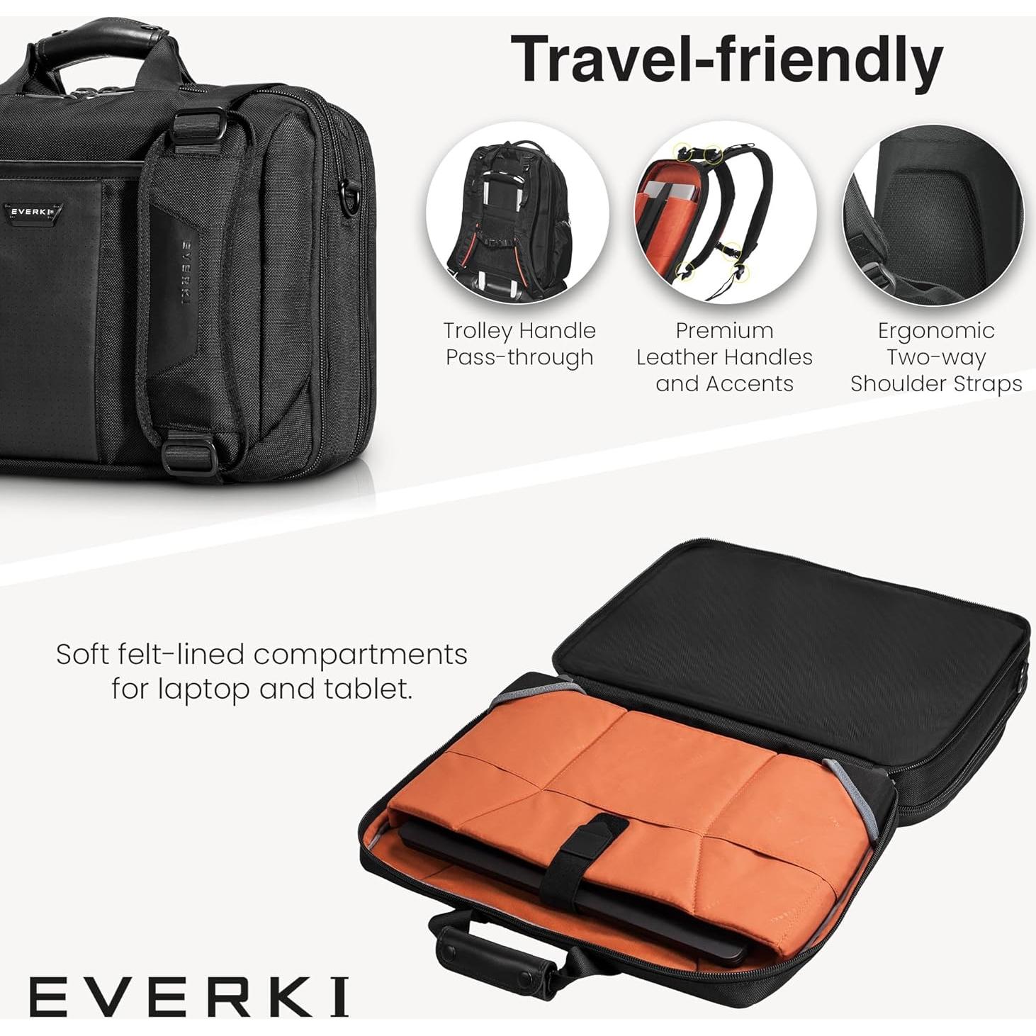 Maletín para Laptop EVERKI Versa 17.3" Negro Resistente